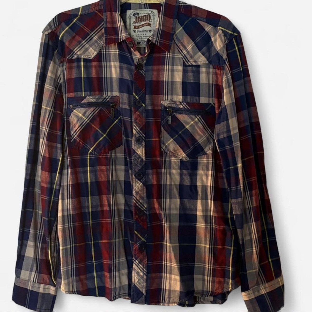 JNCO JNCO Crown Brand Flannel Plaid Button Up Size US L / EU 52-54 / 3 - 4 Thumbnail
