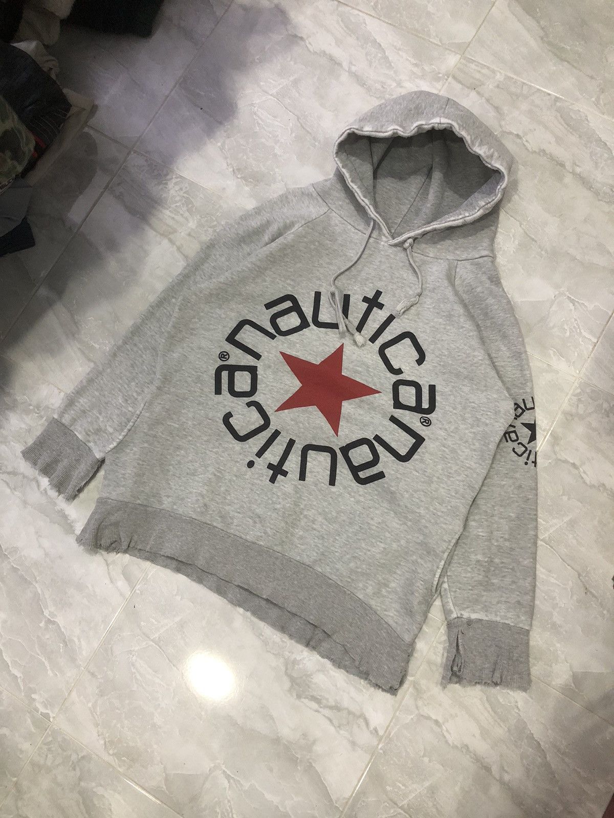 Nautica × Vintage Vintage nautica spell-out logo distressed hoodie Size US S / EU 44-46 / 1 - 1 Thumbnail