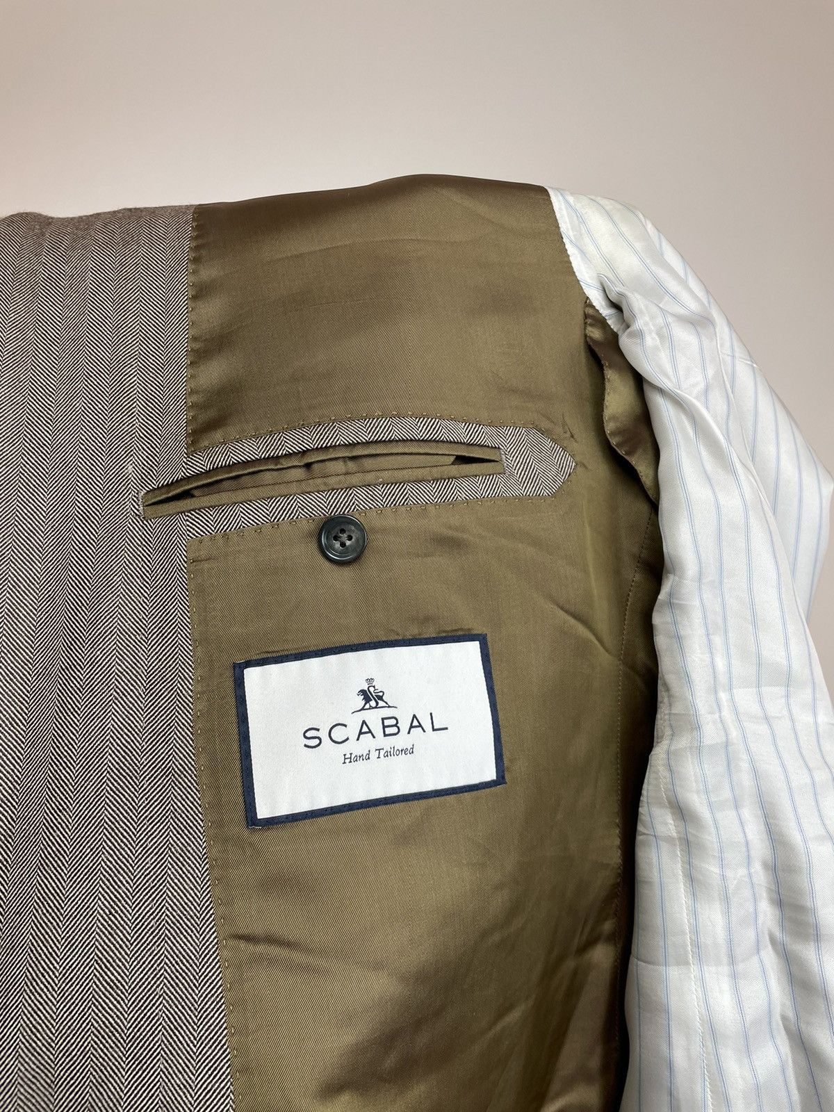 Designer × SCABAL SCABAL Cashmere Blazer one button Mens size 56R Size 46R - 13 Thumbnail