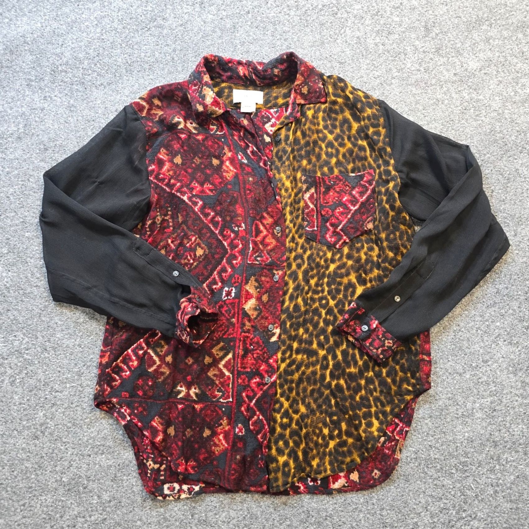 Ralph Lauren Ralph Lauren Denim & Supply Top Womens Medium Black Leopard Western Gauze Casual Shirt Size M / US 6-8 / IT 42-44 - 2 Thumbnail