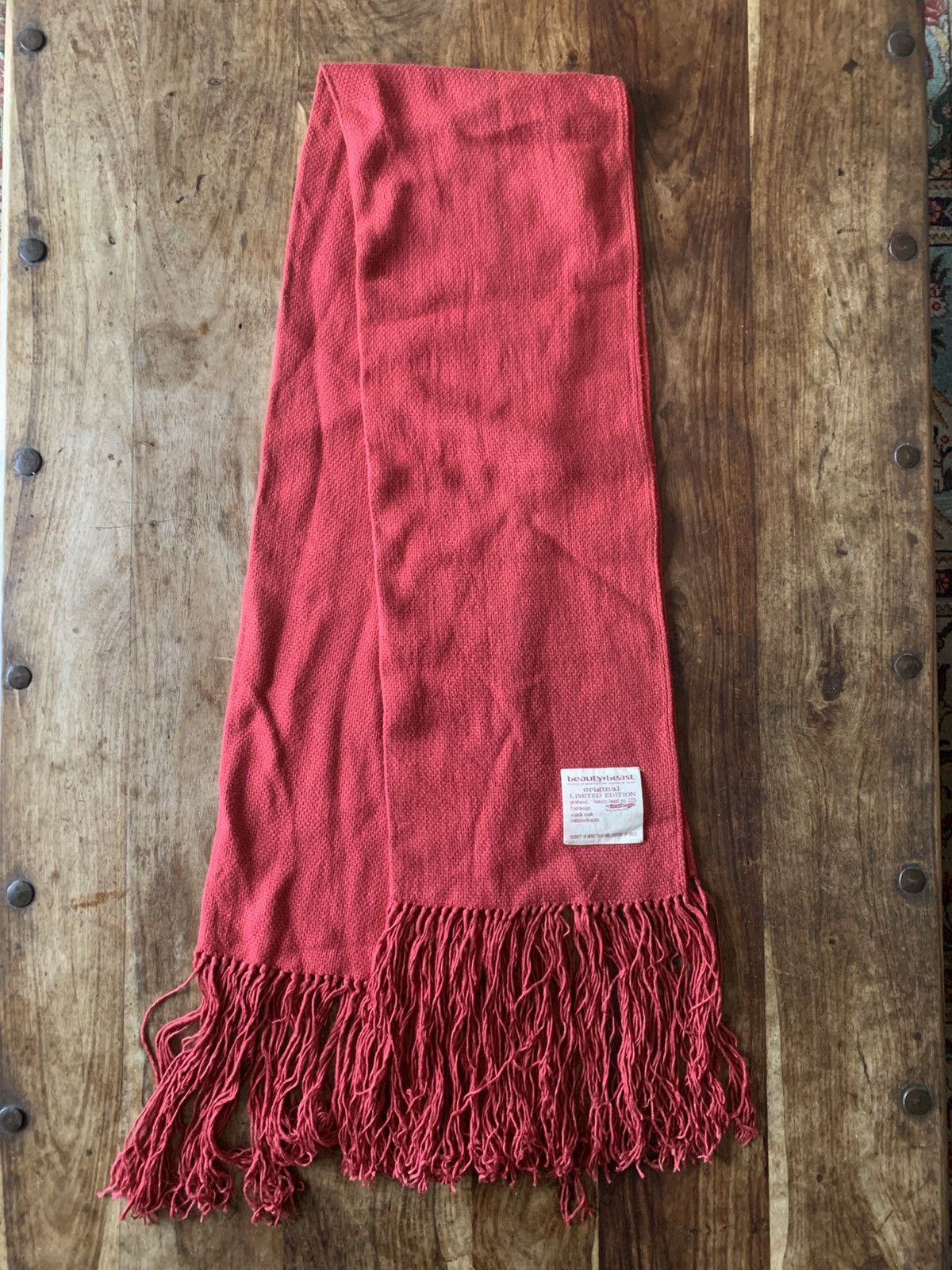 Beauty Beast Late 90s Beauty:Beast Limited Edition Red Tassel Scarf Size ONE SIZE - 1 Thumbnail
