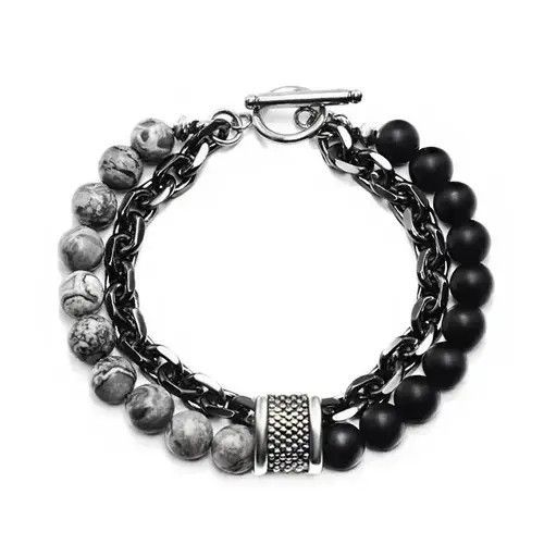 Jewelry Punk Style Double Layer Bead Bracelet Size ONE SIZE - 2 Thumbnail