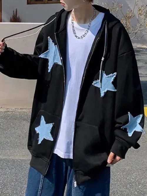 Other Zip-Up Blue Star Patch Oversized Hoodie Size US XL / EU 56 / 4 - 3 Thumbnail