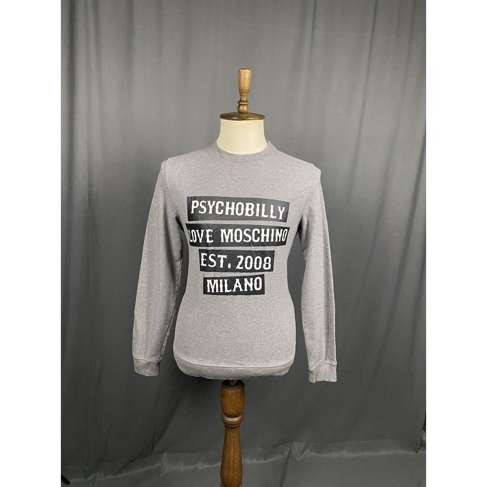 Moschino Moschino Psychobilly Big Logo Men's Gray Crewneck Sweater Si Size US M / EU 48-50 / 2 - 3 Thumbnail
