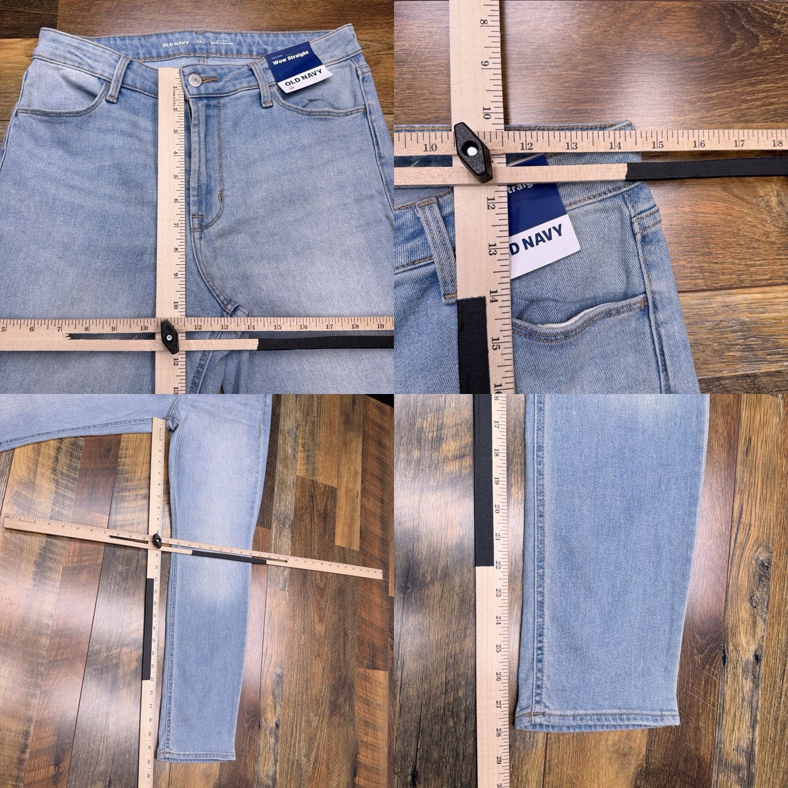Old Navy Old Navy Jeans Womens 10 High Rise Stretch Straight Denim 5-Pocket Zip Button Cotton Blend Light Wash Blue Size 32" / US 10 / IT 46 - 8 Thumbnail