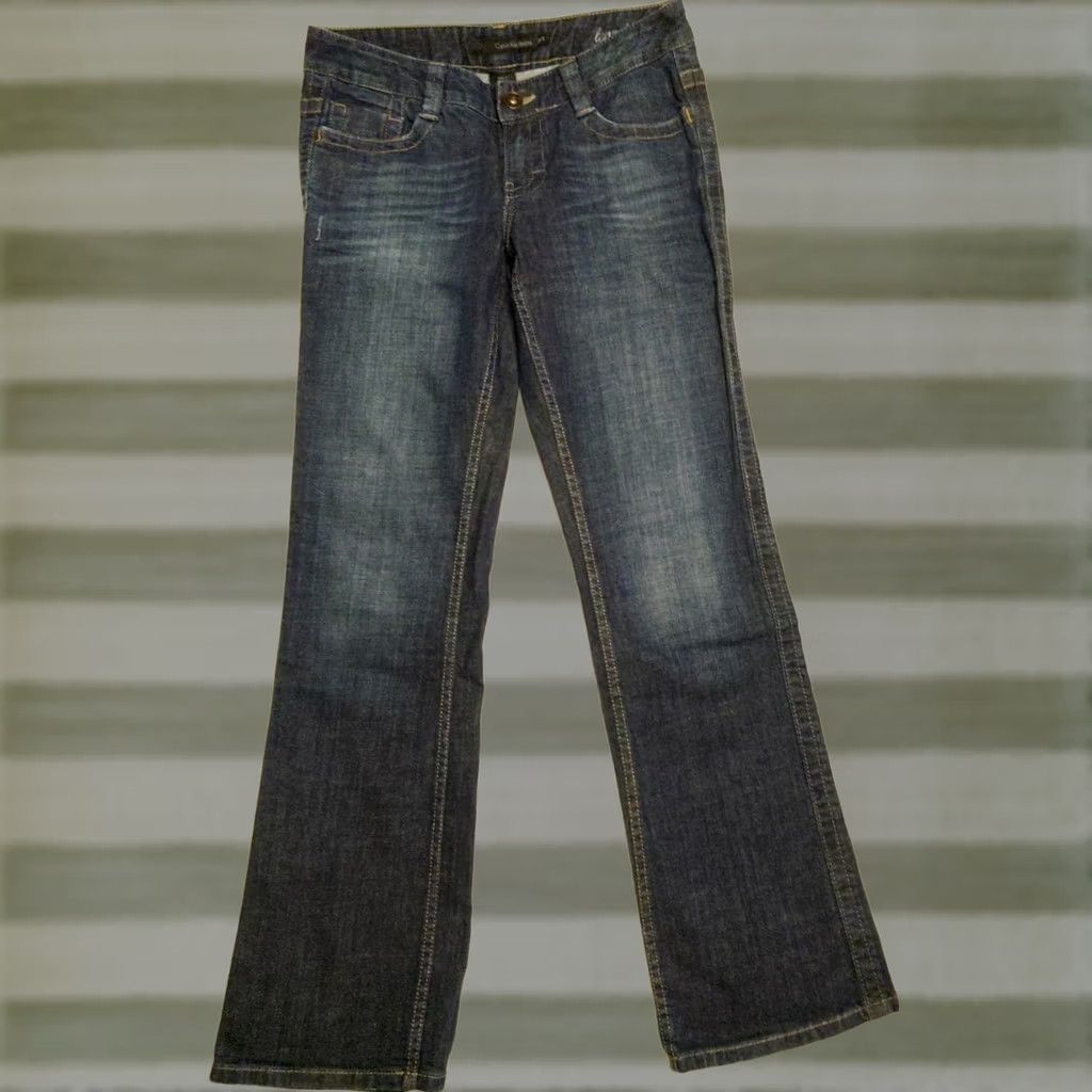 Calvin Klein Calvin Klein Jeans Womens Bootcut Denim 30x31 Dark Wash 28/6 Solid Blue High Rise 5-Pocket 100% Cotton Vintage Mens Womens Girls Size 28" / US 6 / IT 42 - 1 Thumbnail