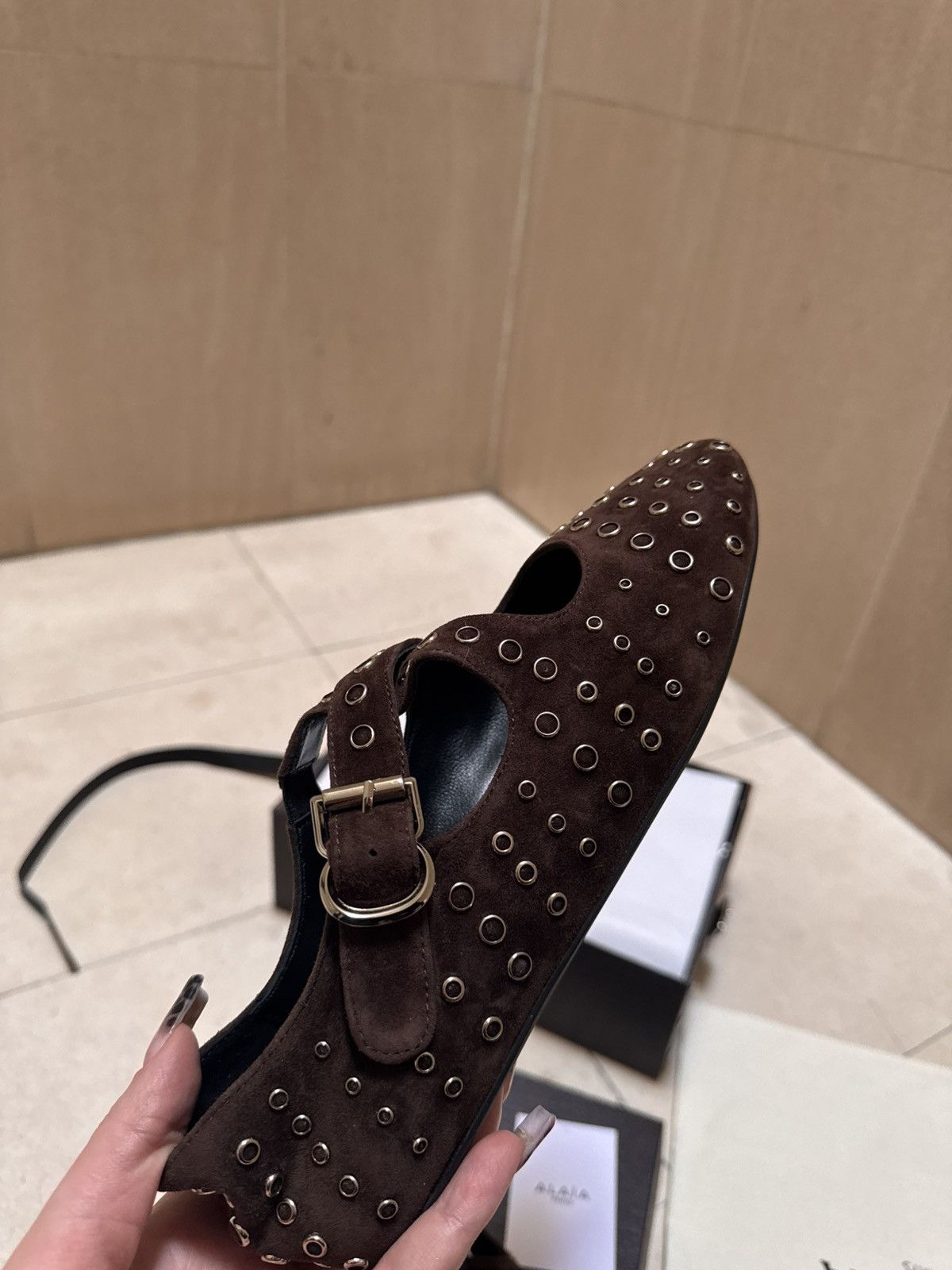 Alaia Alaïa Ebene criss cross ballet flats 39 Size US 8 / IT 38 - 10 Thumbnail
