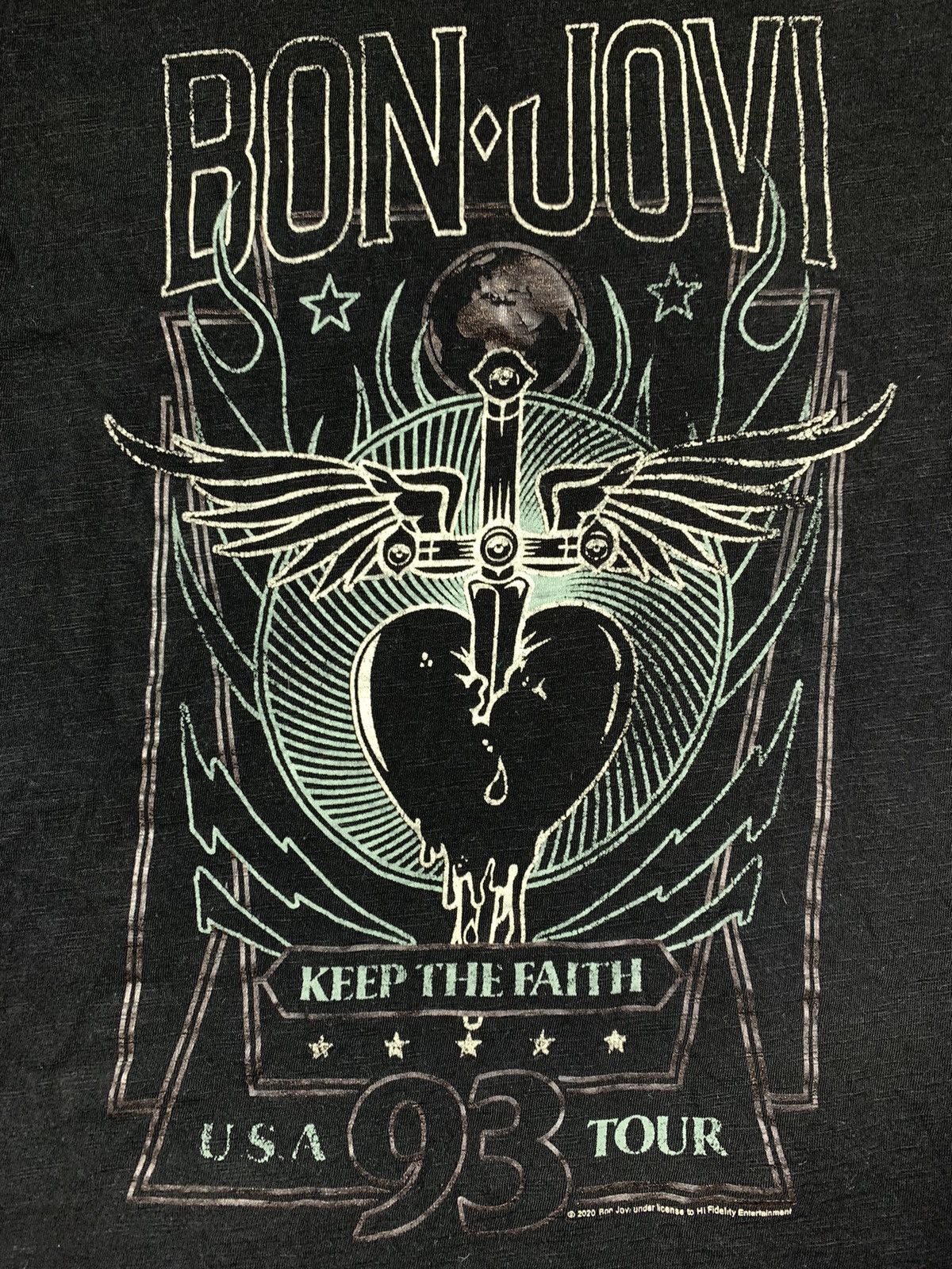 Band Tees Vintage Y2K faded Bon Jovi band tee biglogo tour streetwear Size US S / EU 44-46 / 1 - 4 Thumbnail