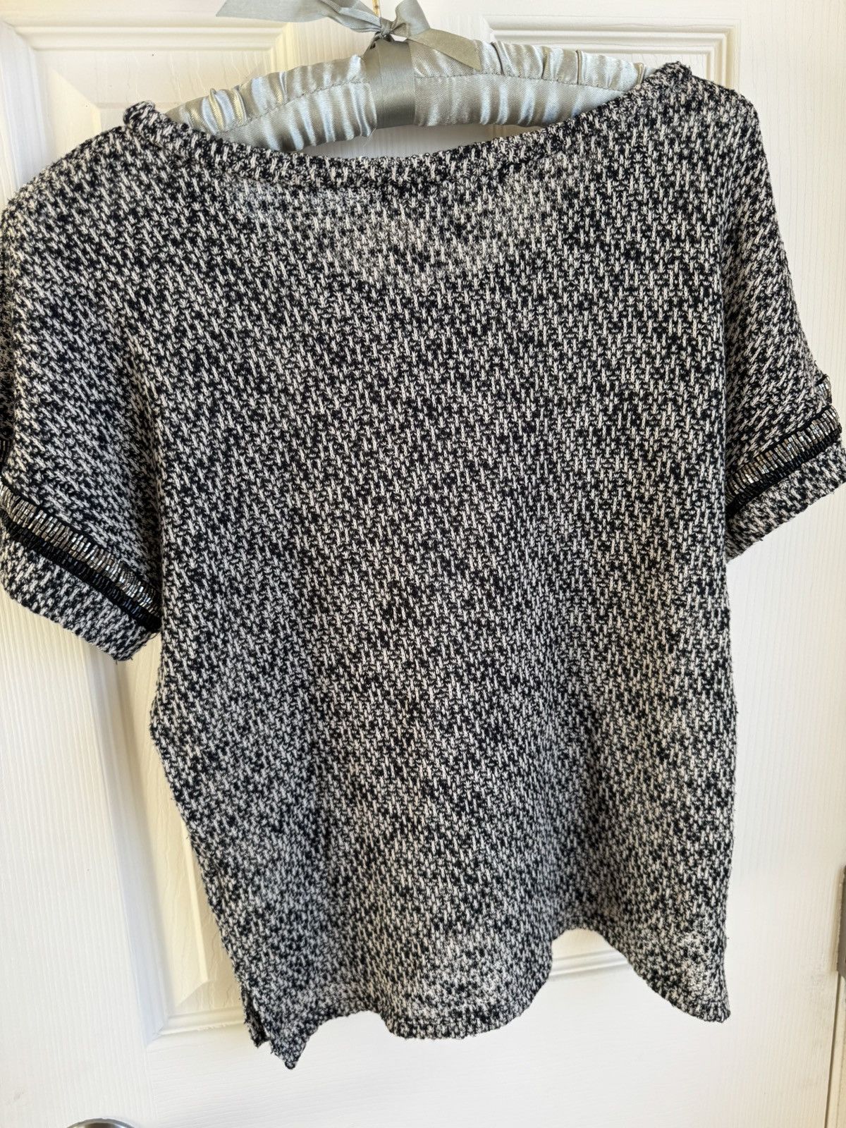 Vintage Mya women’s small beaded embellished grey black blouse metal Size S / US 4 / IT 40 - 8 Thumbnail