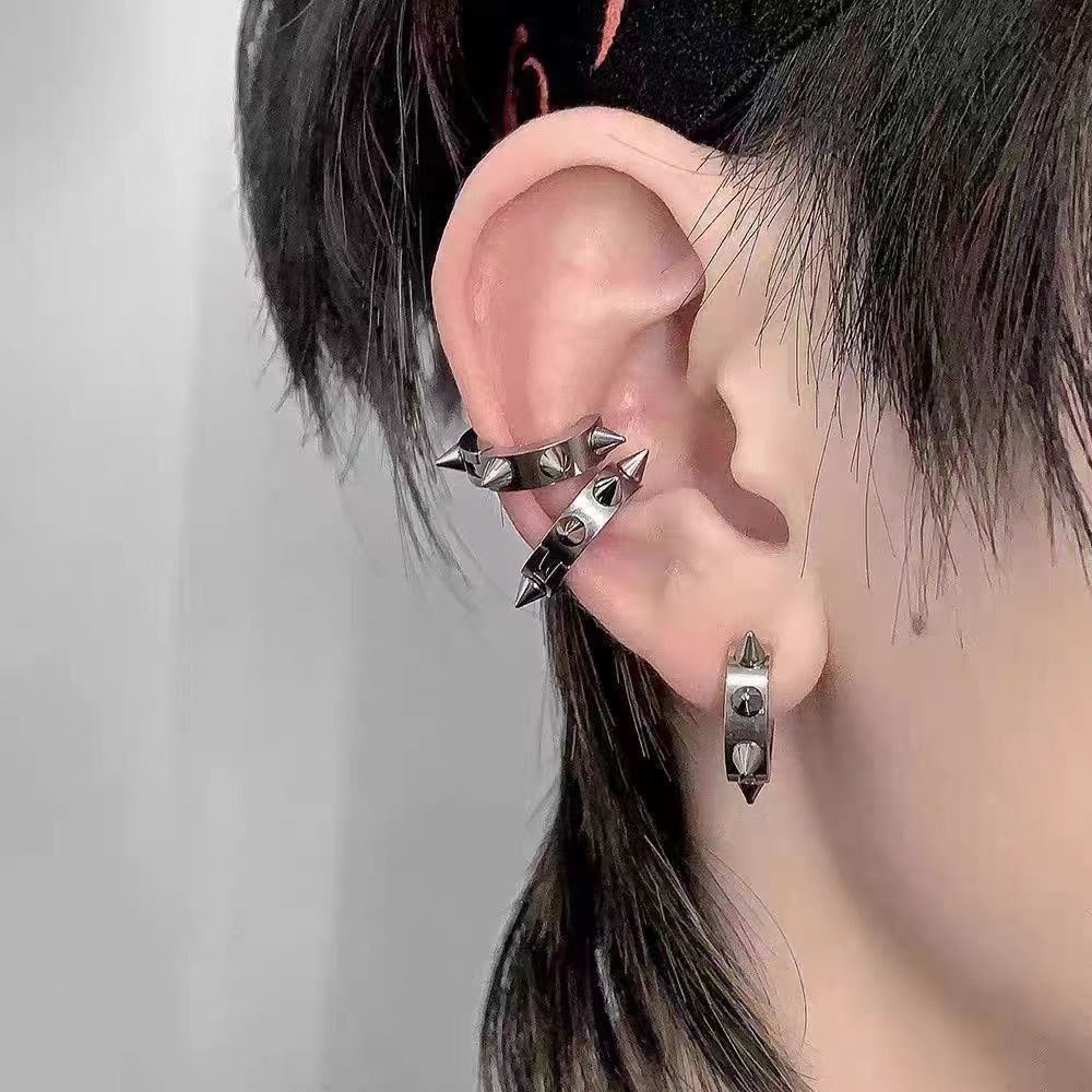 Jewelry Rivet Vibe Earrings One Pairs Chrome Jewelry Size ONE SIZE - 2 Thumbnail