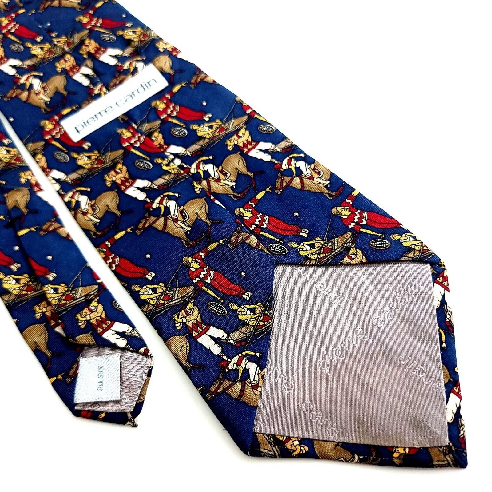 Pierre Cardin Pierre Cardin Blue Jockey Novelty Print Wide Silk Tie Size ONE SIZE - 5 Thumbnail