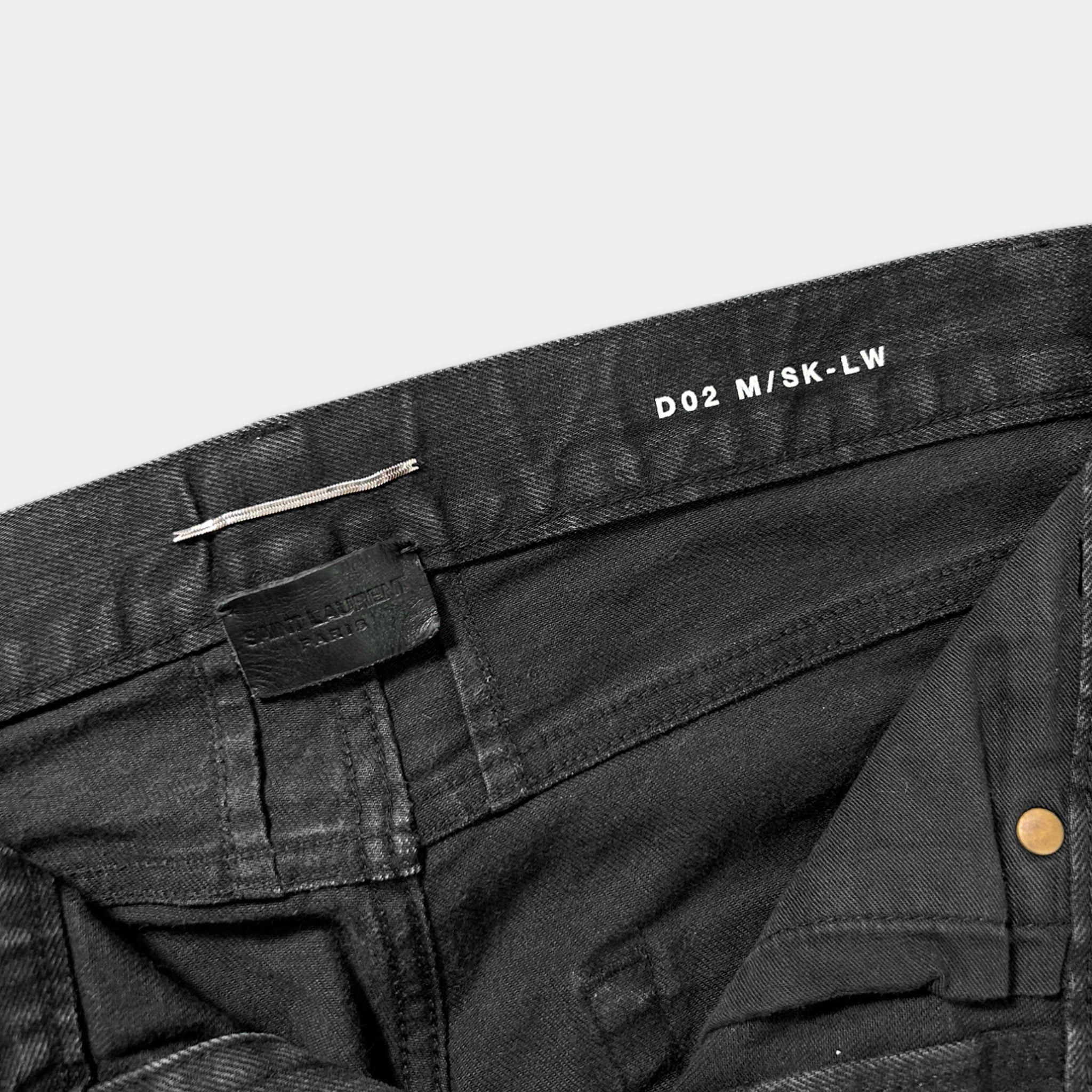 Saint Laurent Paris Saint Laurent 2014 Hedi Slimane Black Frayed Skinny Jeans Size US 32 / EU 48 - 4 Thumbnail