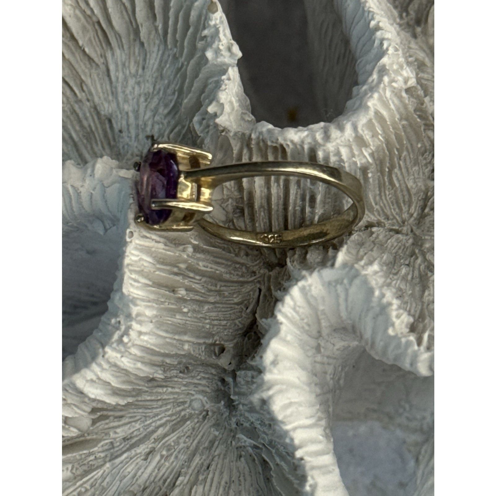 Jewelry 925 STERLING SILVER AMETHYST RING SIZE 6.5 Size ONE SIZE - 6 Thumbnail