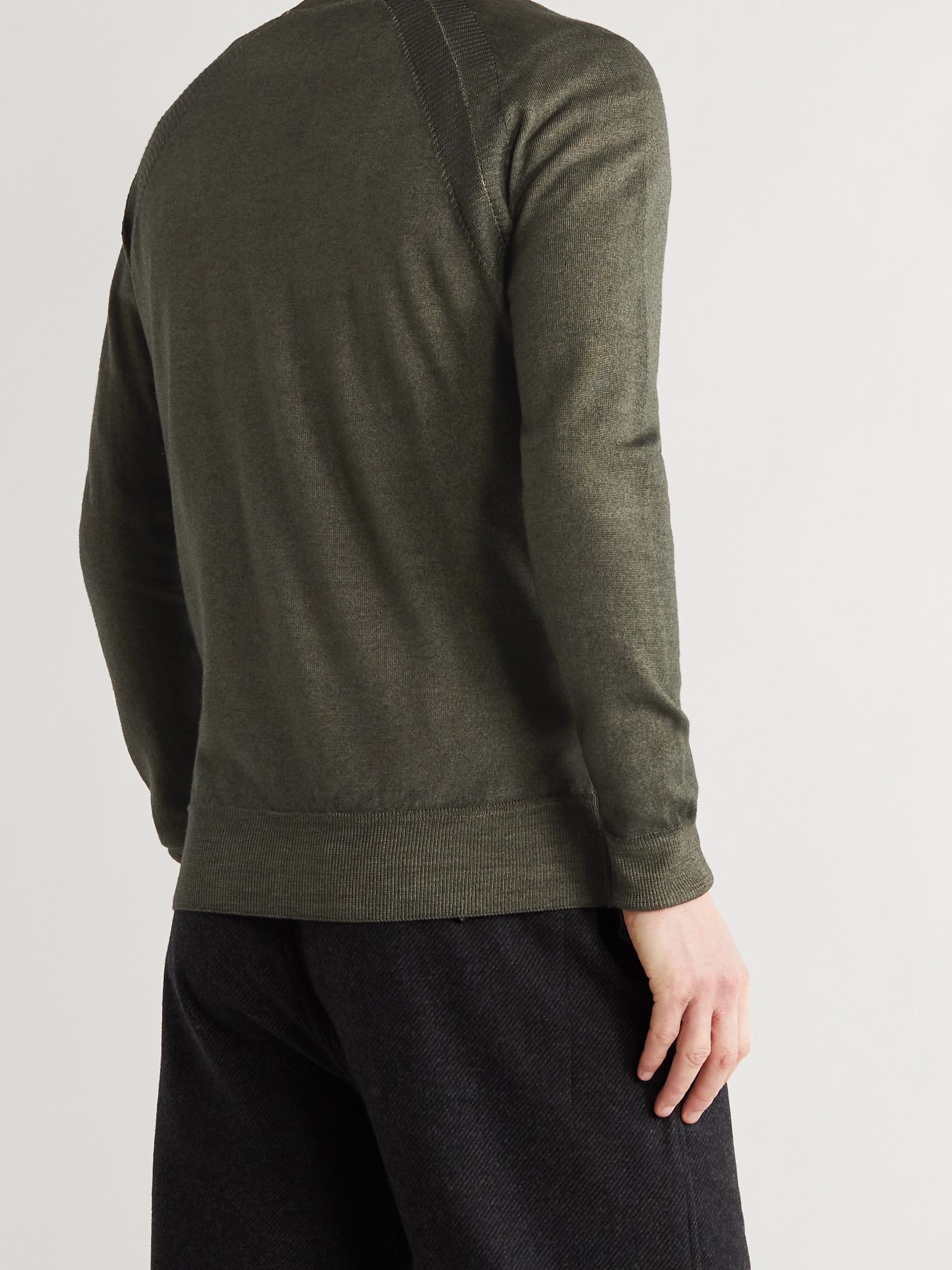 Aspesi Army Green Slim-Fit Wool Sweater IT46 Size US S / EU 44-46 / 1 - 2 Thumbnail