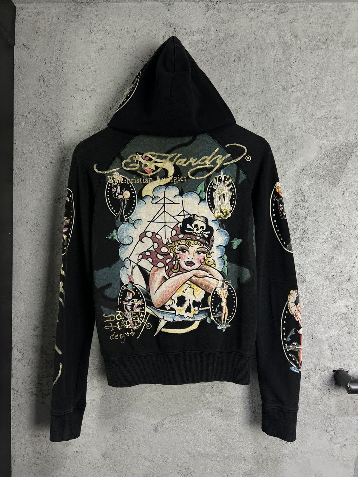 Ed Hardy Vintage Ed Hardy Christian Audigier pirate girl hoodie S Size S / US 4 / IT 40 - 9 Thumbnail
