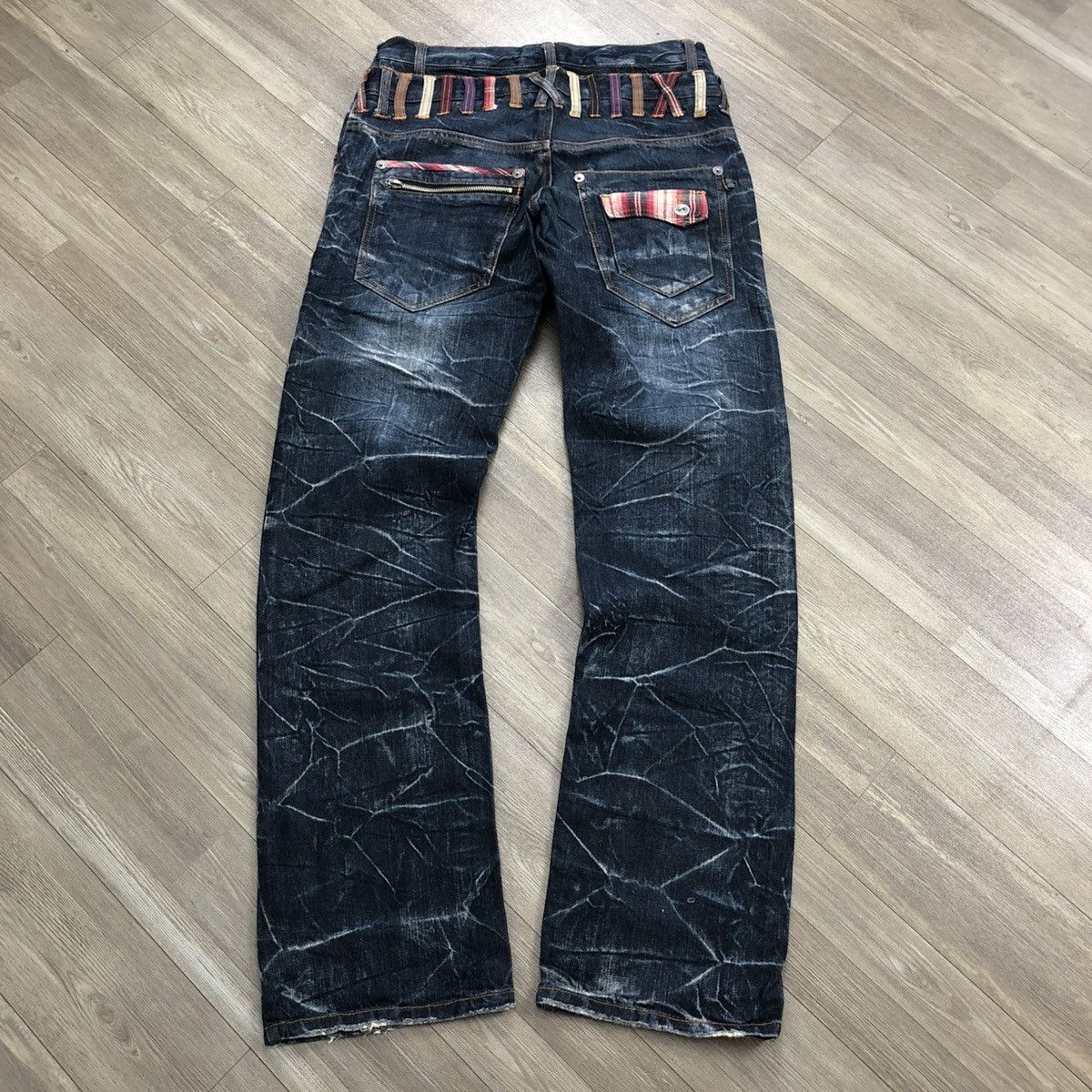 If Six Was Nine 2000s Nylaus Jeans Double Waist Multi Pocket Faded Lgb Style Size US 30 / EU 46 - 16 Thumbnail