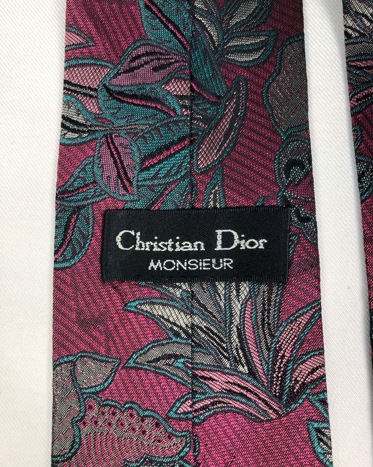 Christian Dior Monsieur Rare Vintage Christian Dior Monsieur Flora Silk Tie Size ONE SIZE - 7 Thumbnail