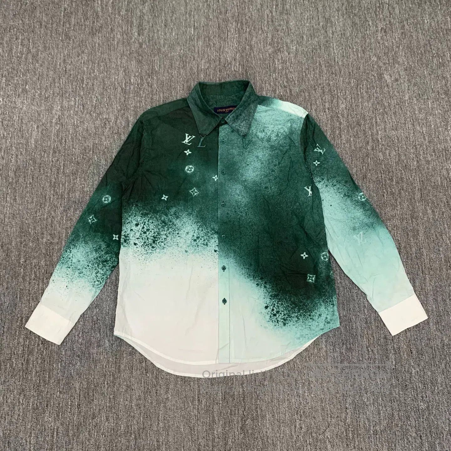 Louis Vuitton LV Green Ink Tie-Dye Shirt Jacket. Size US L / EU 52-54 / 3 - 1 Thumbnail