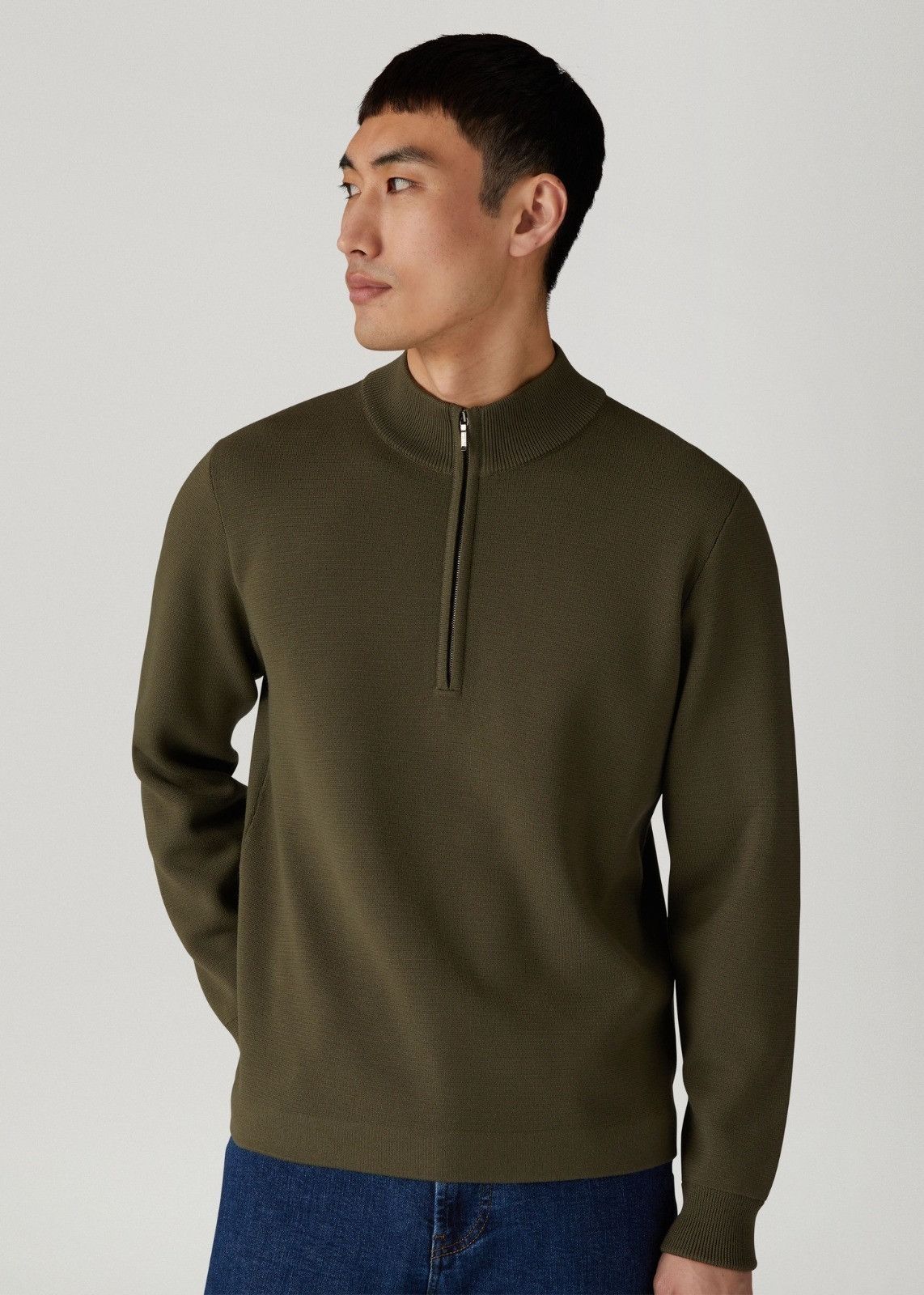Loro Piana o1srvl11e1024 Mezzocollo Sweater in Olive Green Size US L / EU 52-54 / 3 - 3 Thumbnail
