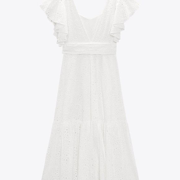 Zara zara openwork embroidered dress white size M BNWT Size M / US 6-8 / IT 42-44 - 5 Thumbnail