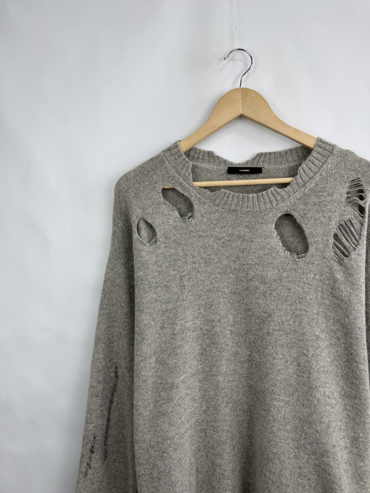 Diesel 🇮🇹 Diesel Distressed Alpaca Wool Knit Sweater Made in Italy Size L / US 10 / IT 46 - 7 Thumbnail