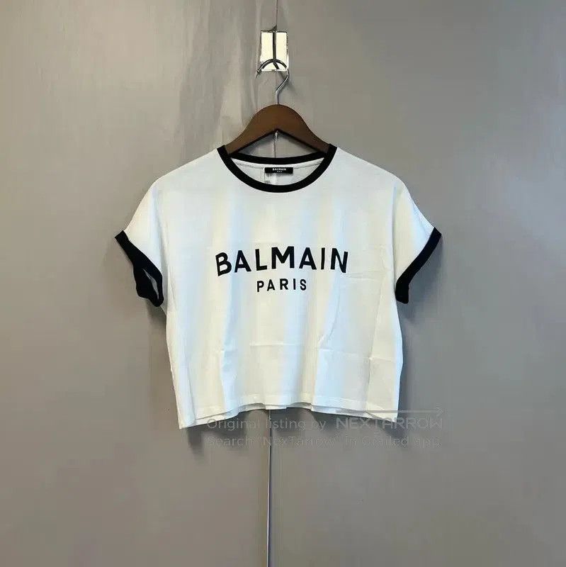 Balmain Balmain White Cotton Women's T-Shirt . Size XS / US 0-2 / IT 36-38 - 1 Thumbnail