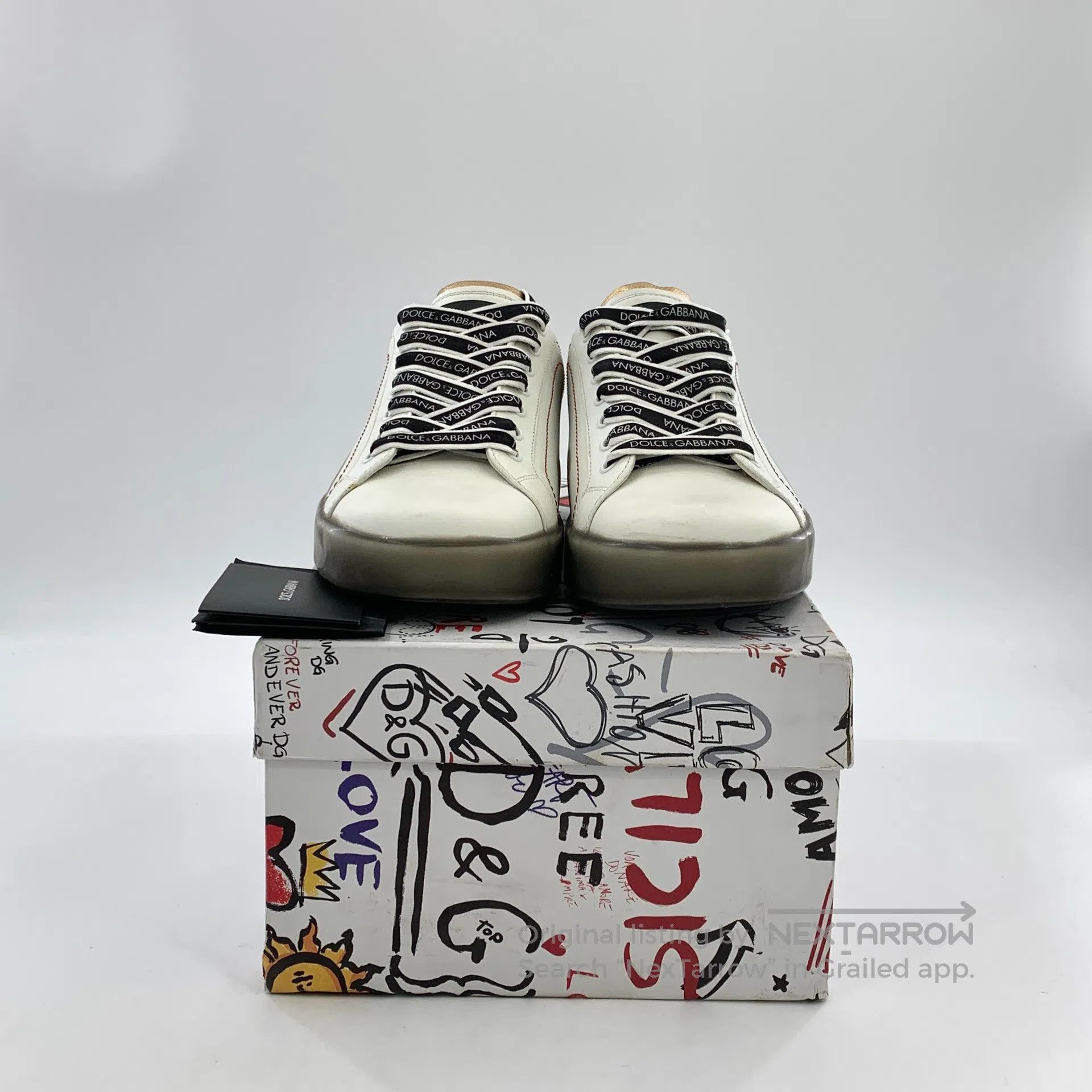 Dolce & Gabbana Dolce Gabbana White Letter Laced Casual Flat Loafers| Size US 7 / EU 40 - 8 Thumbnail