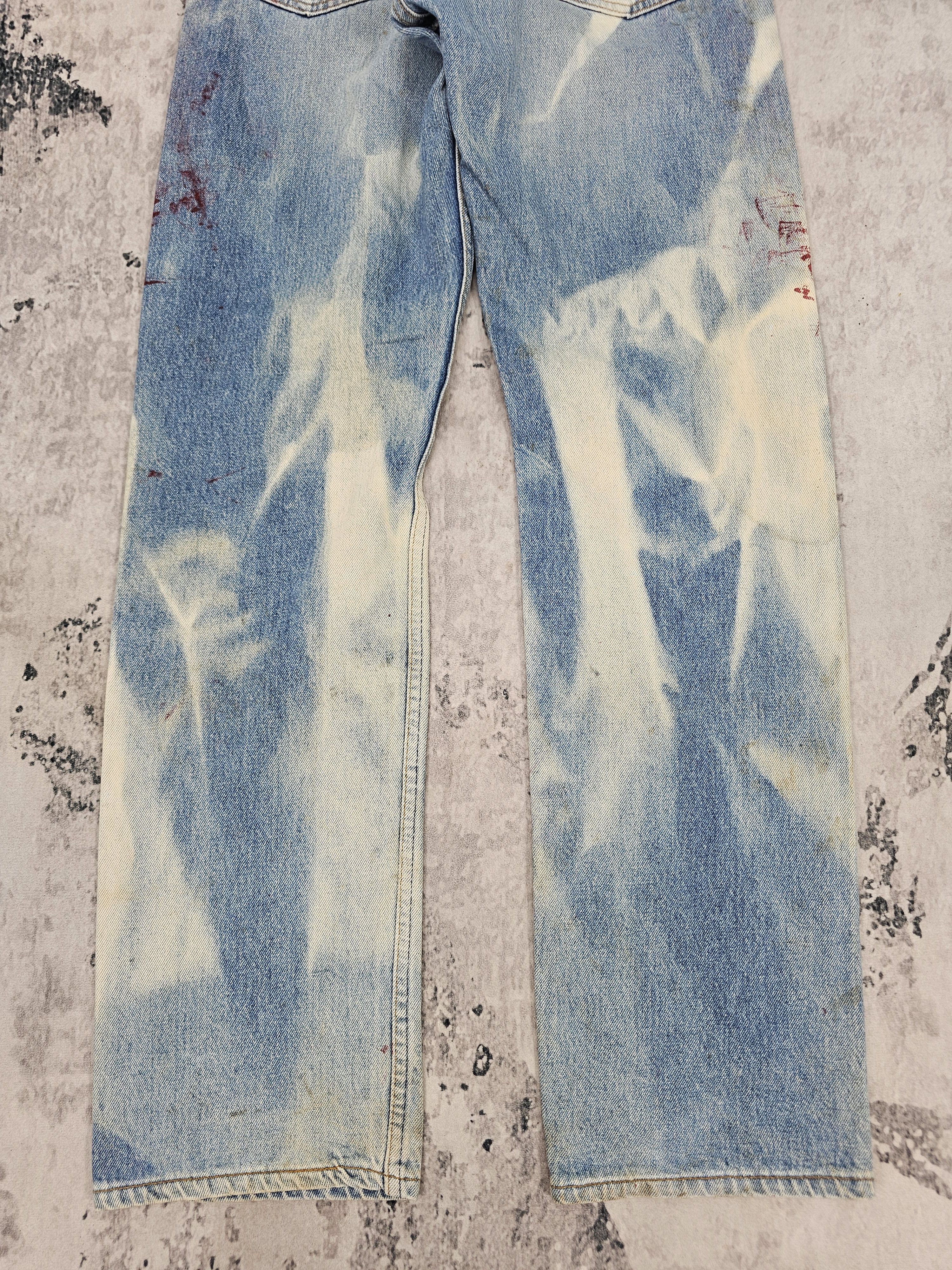 Levi's Vintage Clothing Vtg 90's LEVIS 501 Bleached Blue Jeans Made In USA L0566 Size US 31 - 3 Thumbnail