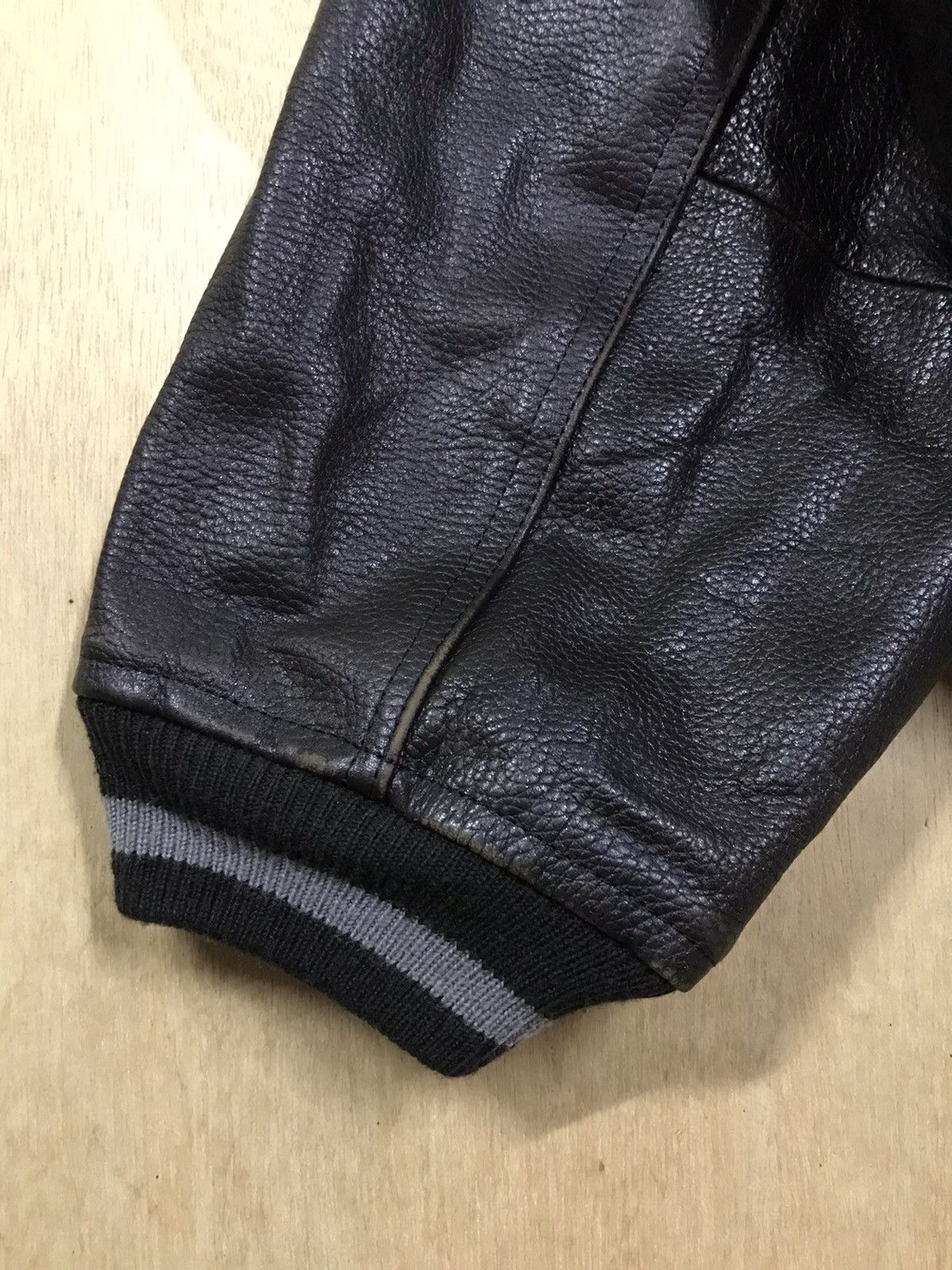 Issey Miyake Vintage 80’s Issey Miyake Leather Sleeve Varsity Jackets Size US M / EU 48-50 / 2 - 19 Thumbnail