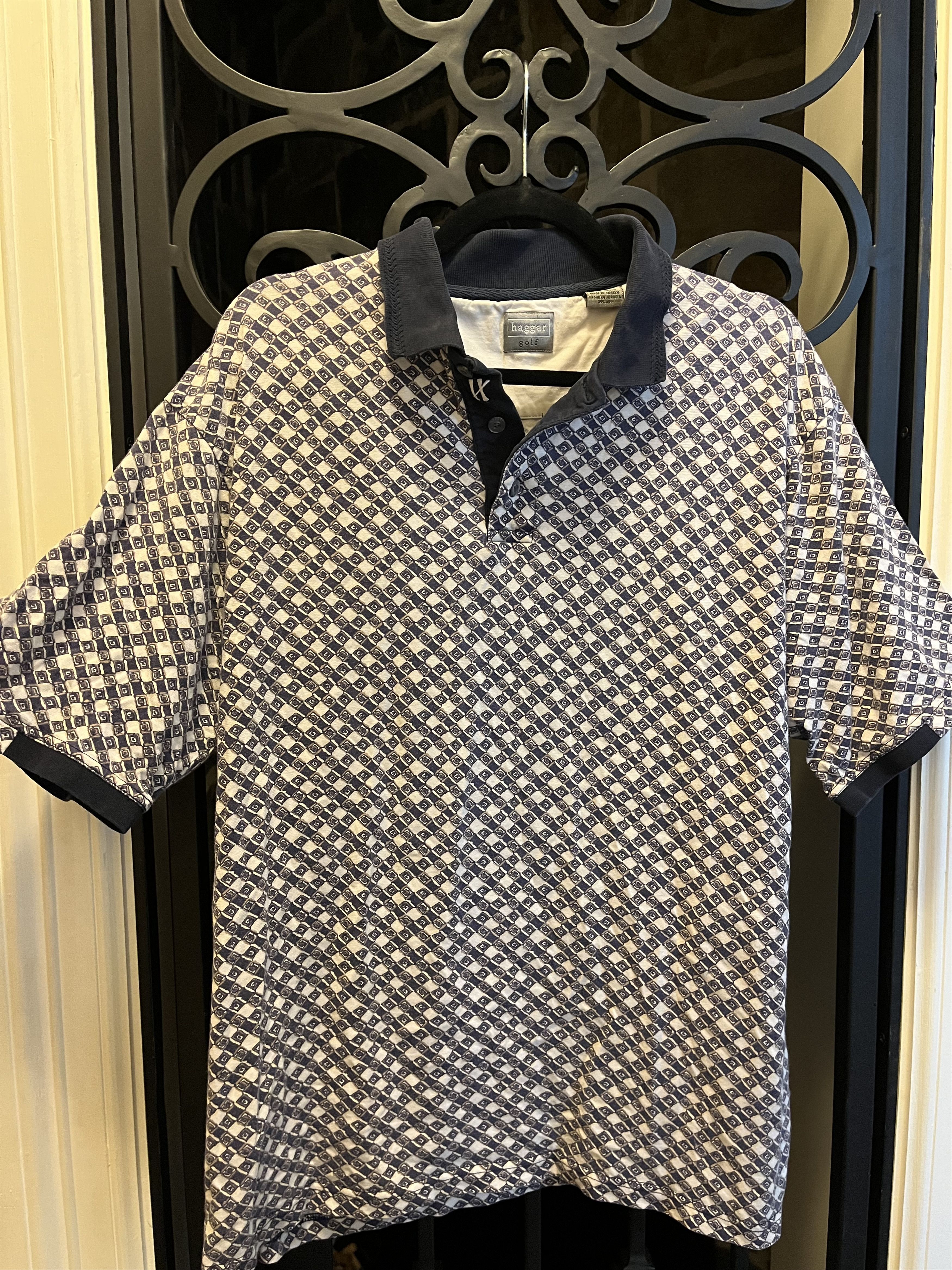 Haggar Haggar Golf Vintage Polo Shirt - Navy & Cream Size US L / EU 52-54 / 3 - 1 Thumbnail