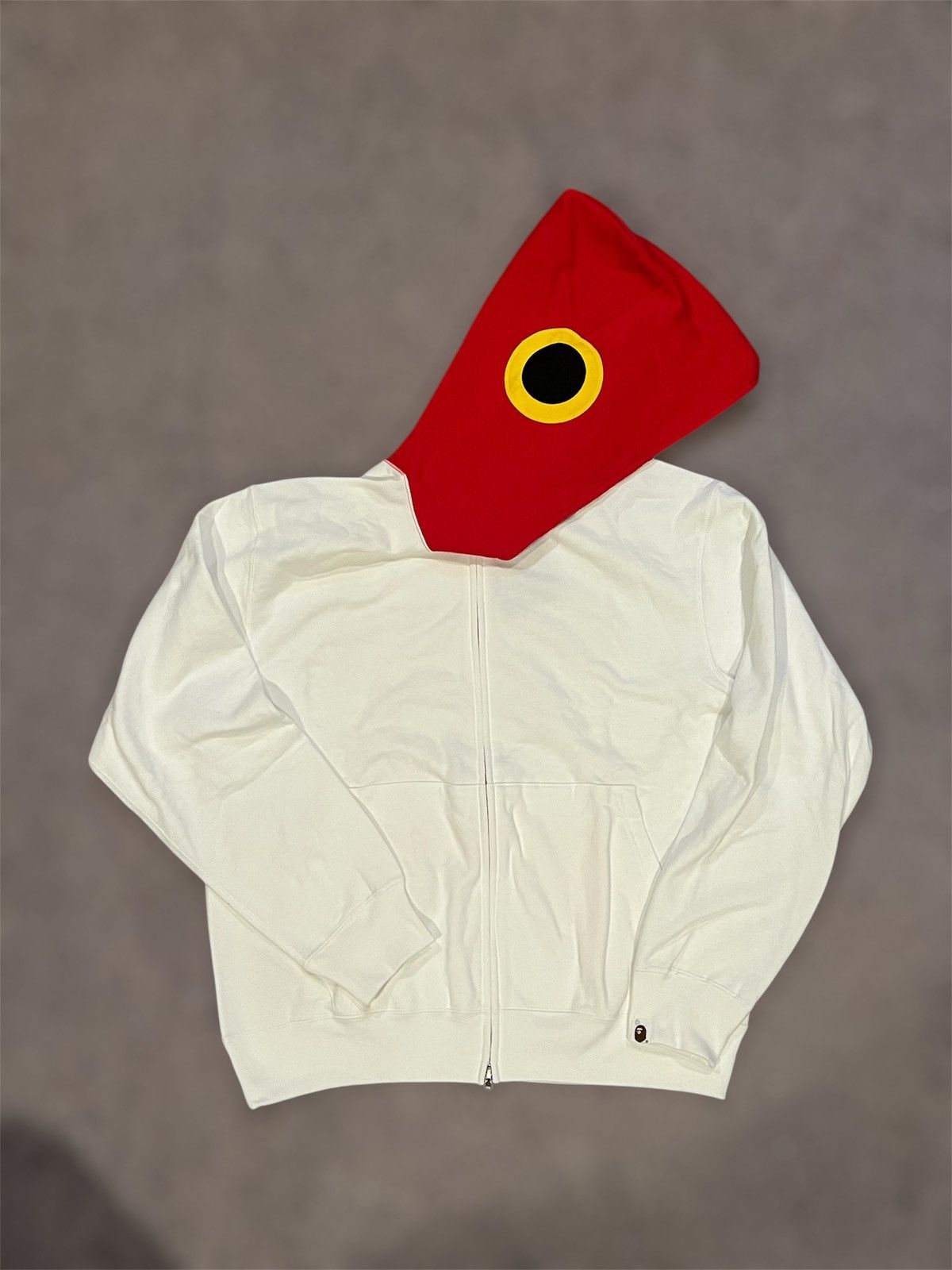 Bape White/Red Fish Full-Zip Hoodie Size US L / EU 52-54 / 3 - 2 Thumbnail