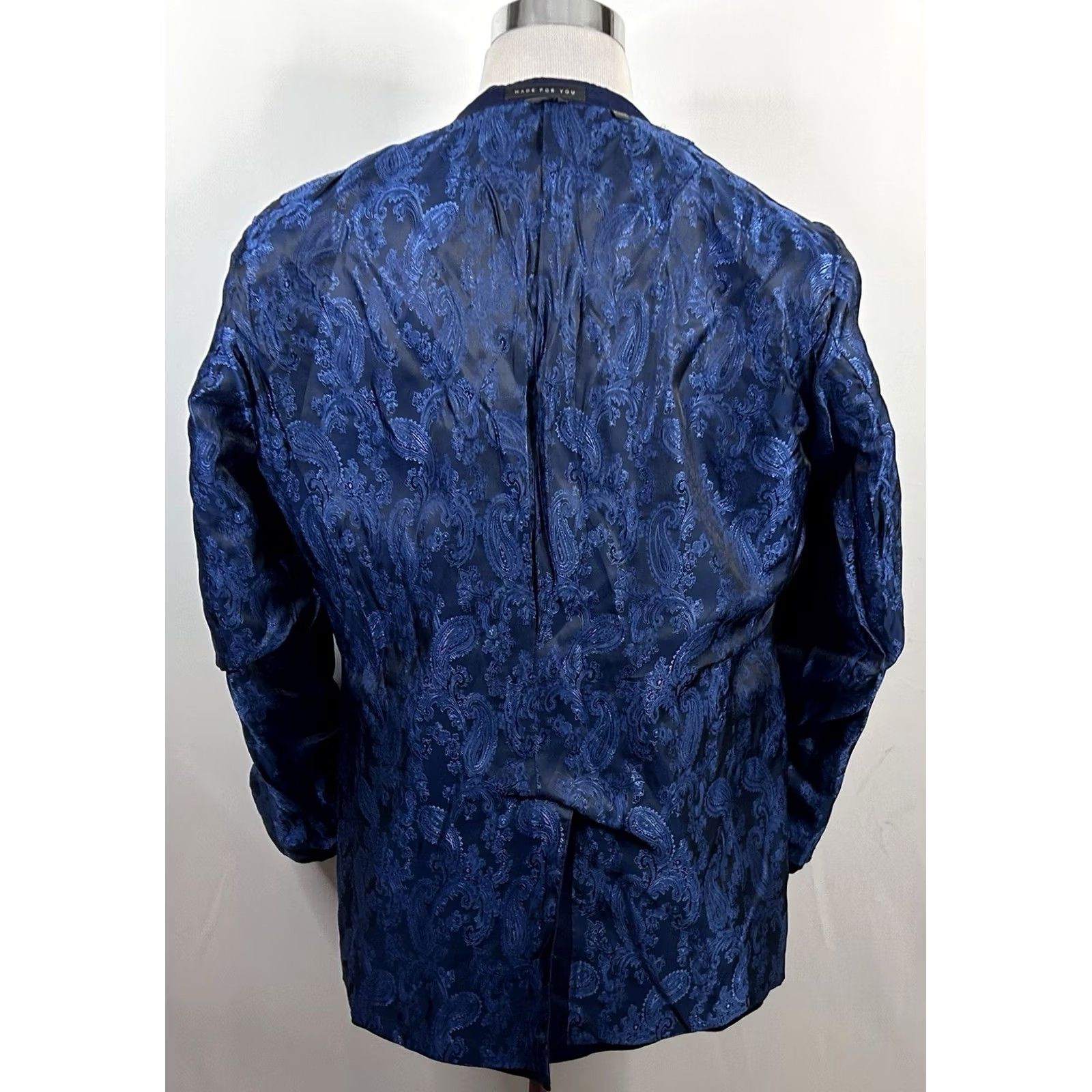 Vintage Indochino Sport Coat Blue Cotton Blend Two-Button Notch Lapel Lined 44R Mens Regular Jacket Chest 44 Regular Fit Vintage? No Size US S / EU 44-46 / 1 - 8 Thumbnail
