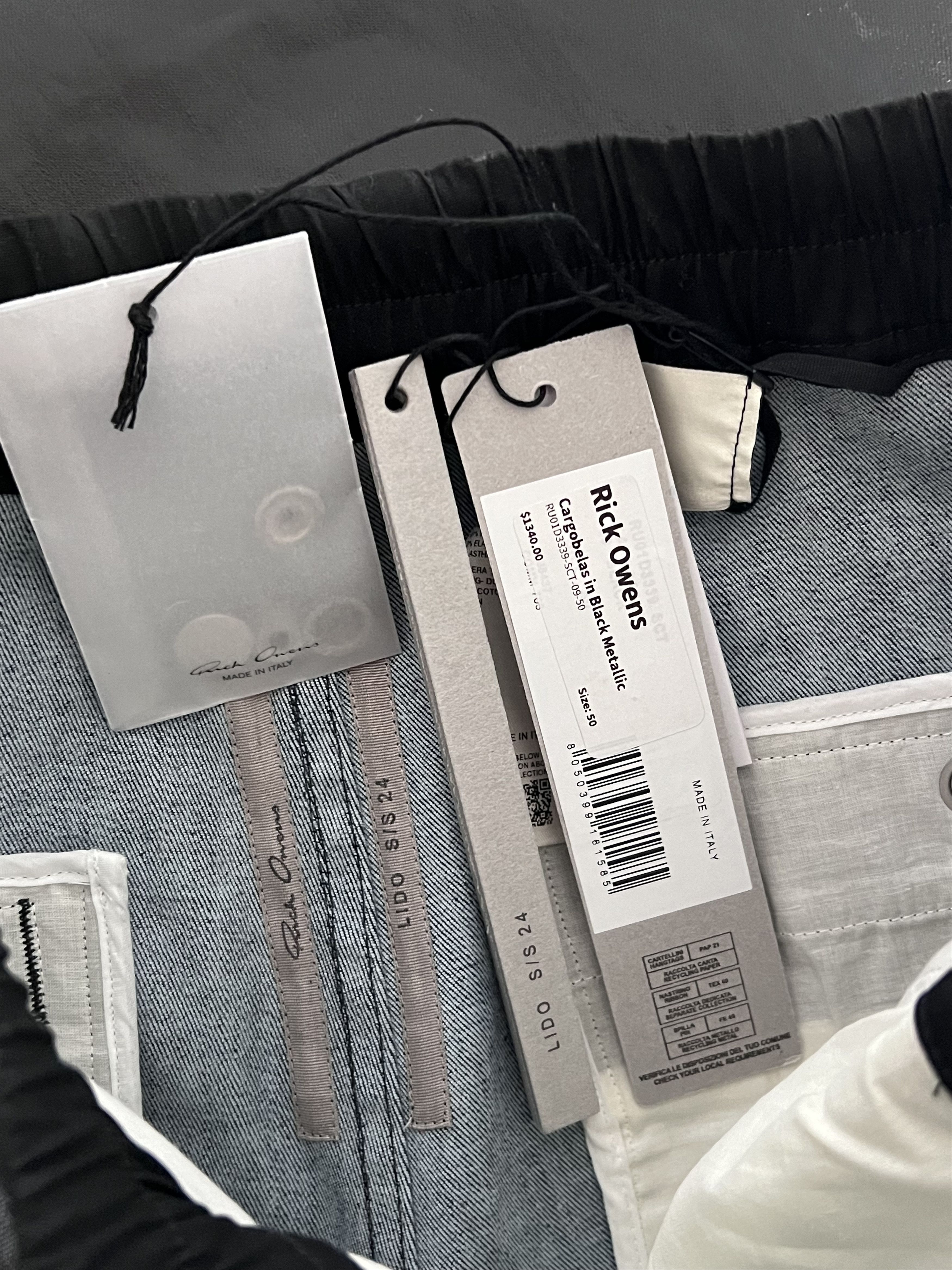 Rick Owens Rick Owens Denim Cargobelas in Black Metallic Size US 34 / EU 50 - 10 Thumbnail