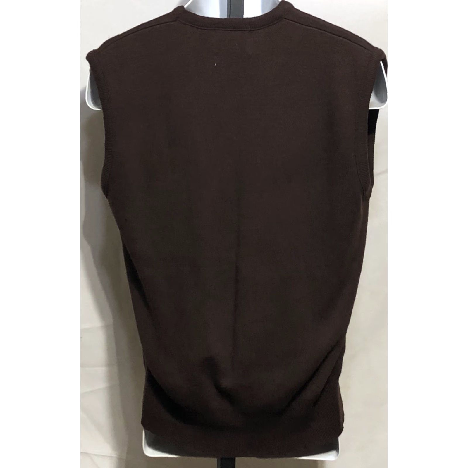 Sears VINTAGE Sears sweater vest XL brown V-Neck Knit Slim/Soft Preppy academia Men Size US XL / EU 56 / 4 - 3 Thumbnail