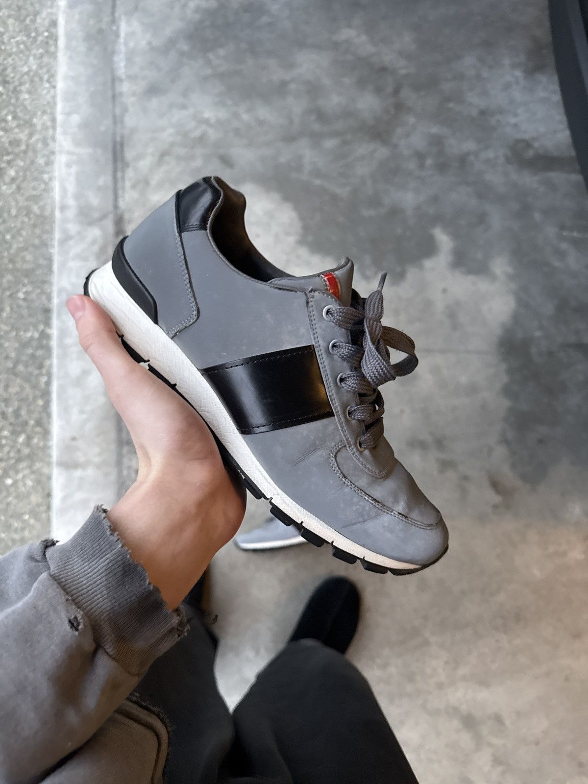 Prada Prada Match Race Sneakers – Grey/Black – Authenticity Check Size US 8 / EU 41 - 1 Thumbnail