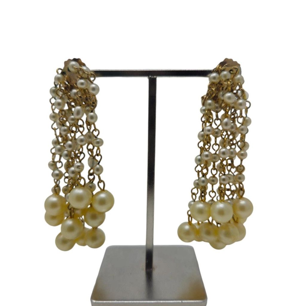 Vintage Vintage cascading faux pearl chandelier earrings Size ONE SIZE - 2 Thumbnail