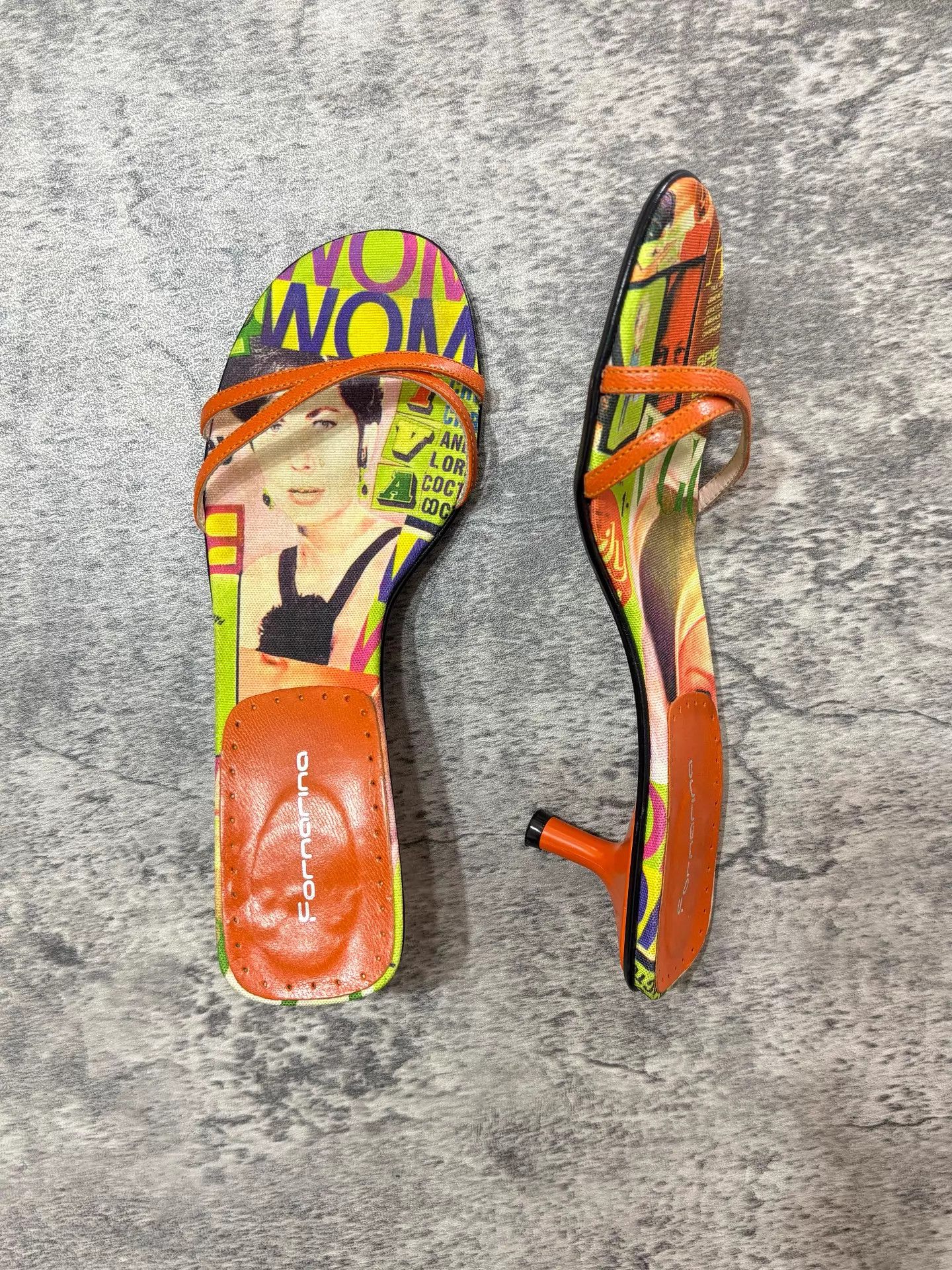 Other Fornarina Vintage Portrait Print Kitten Heel Pumps 37 Size US 6.5 / IT 36.5 - 1 Thumbnail
