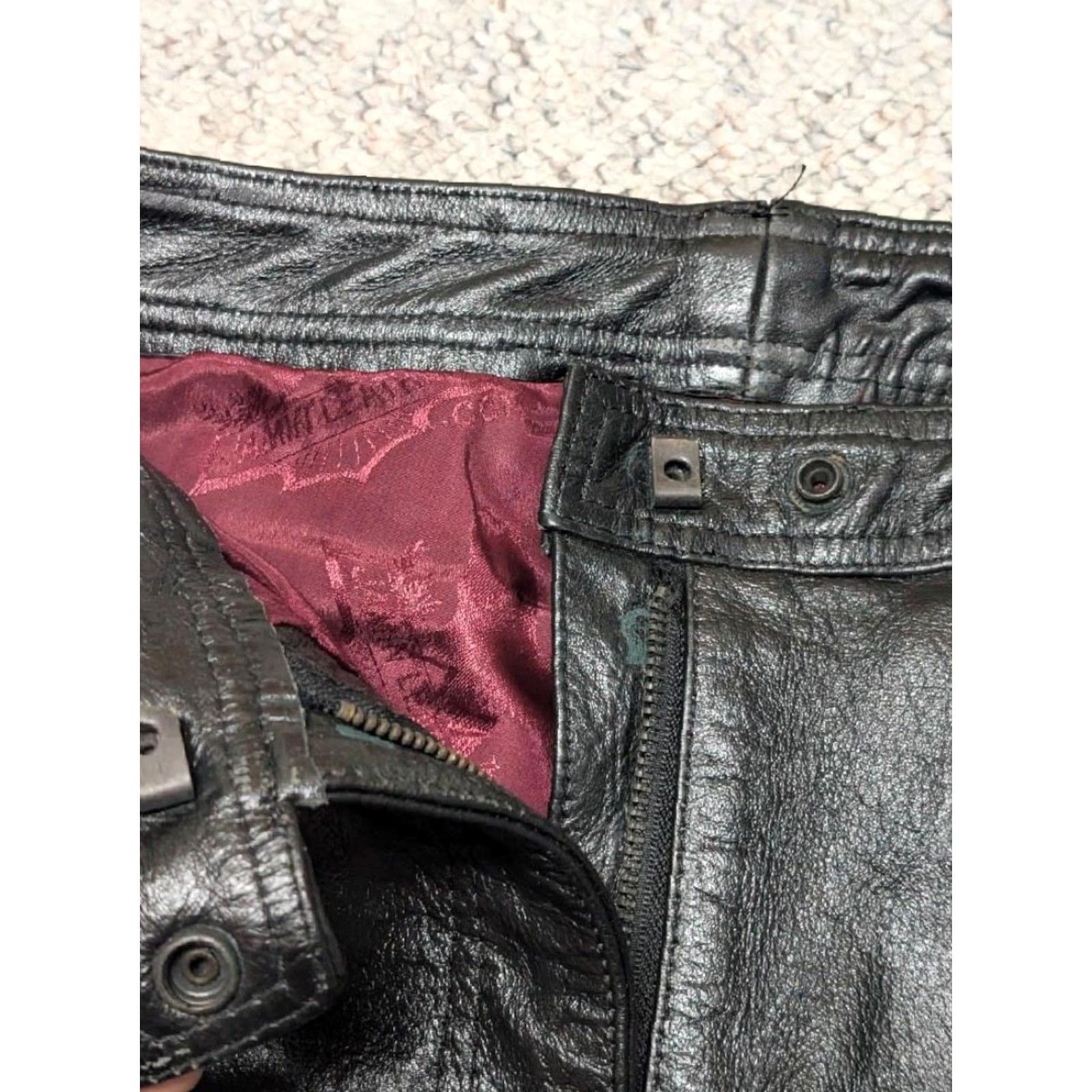 Vintage VINTAGE Jamin Leather Motorcycle Pants 28x32 Black Cowhide Leather Jeans Mens Jeans 90s Size US 28 / EU 44 - 5 Thumbnail