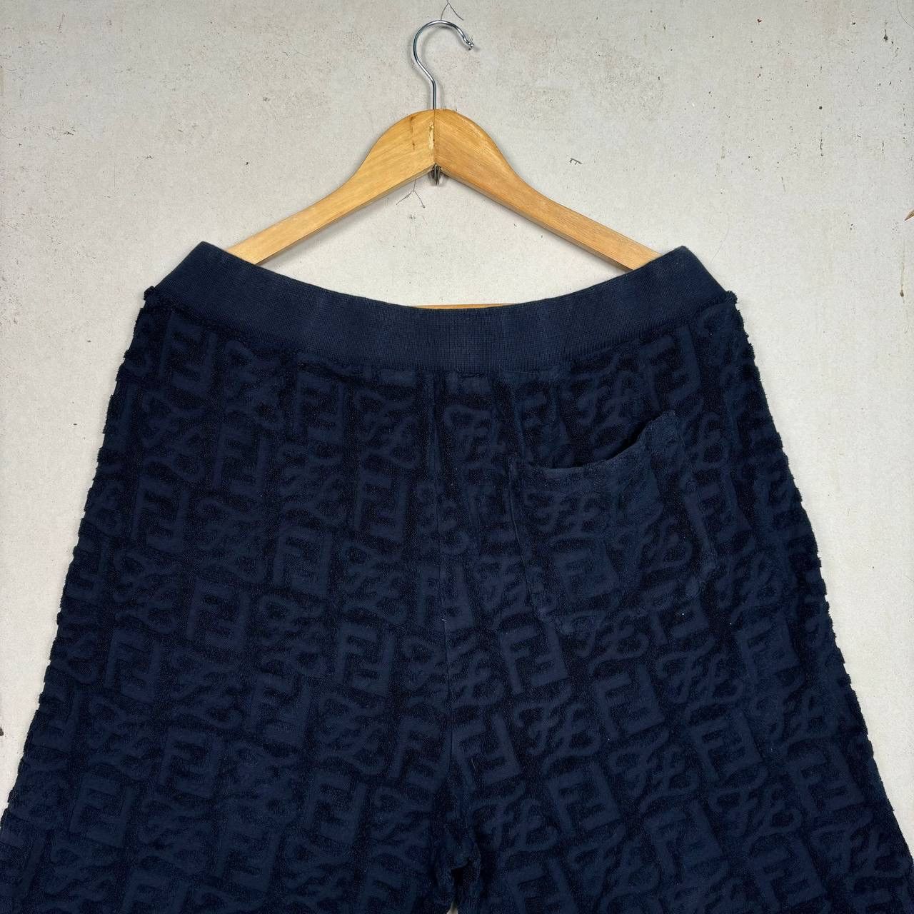 Fendi Fendi FF Monogram Terry Cloth Shorts Navy Blue 54 Size US 34 / EU 50 - 4 Thumbnail