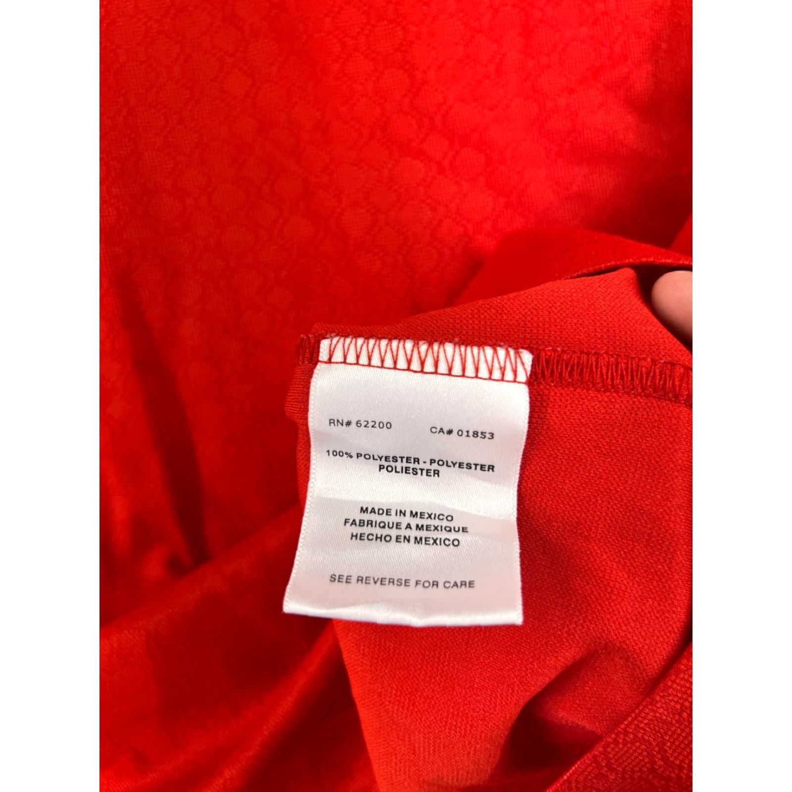 Puma PUMA Soccer Jersey Adult Medium Red White V-Neck Short Sleeve Polyester #1 Size US M / EU 48-50 / 2 - 4 Thumbnail
