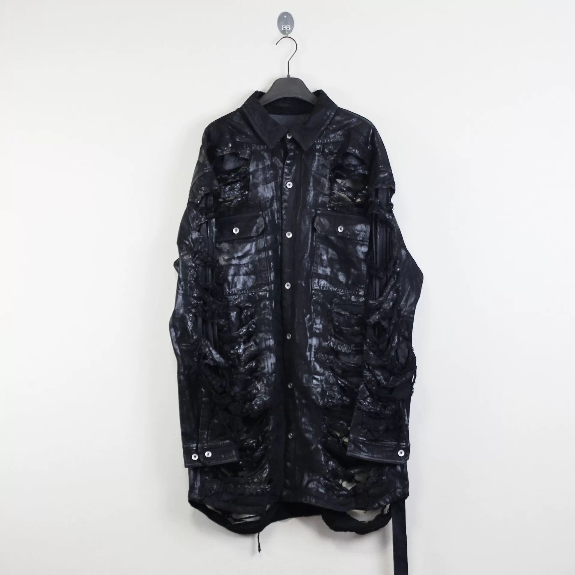 Rick Owens Rick Owens Distressed Waxed Jacket Size US M / EU 48-50 / 2 - 1 Thumbnail