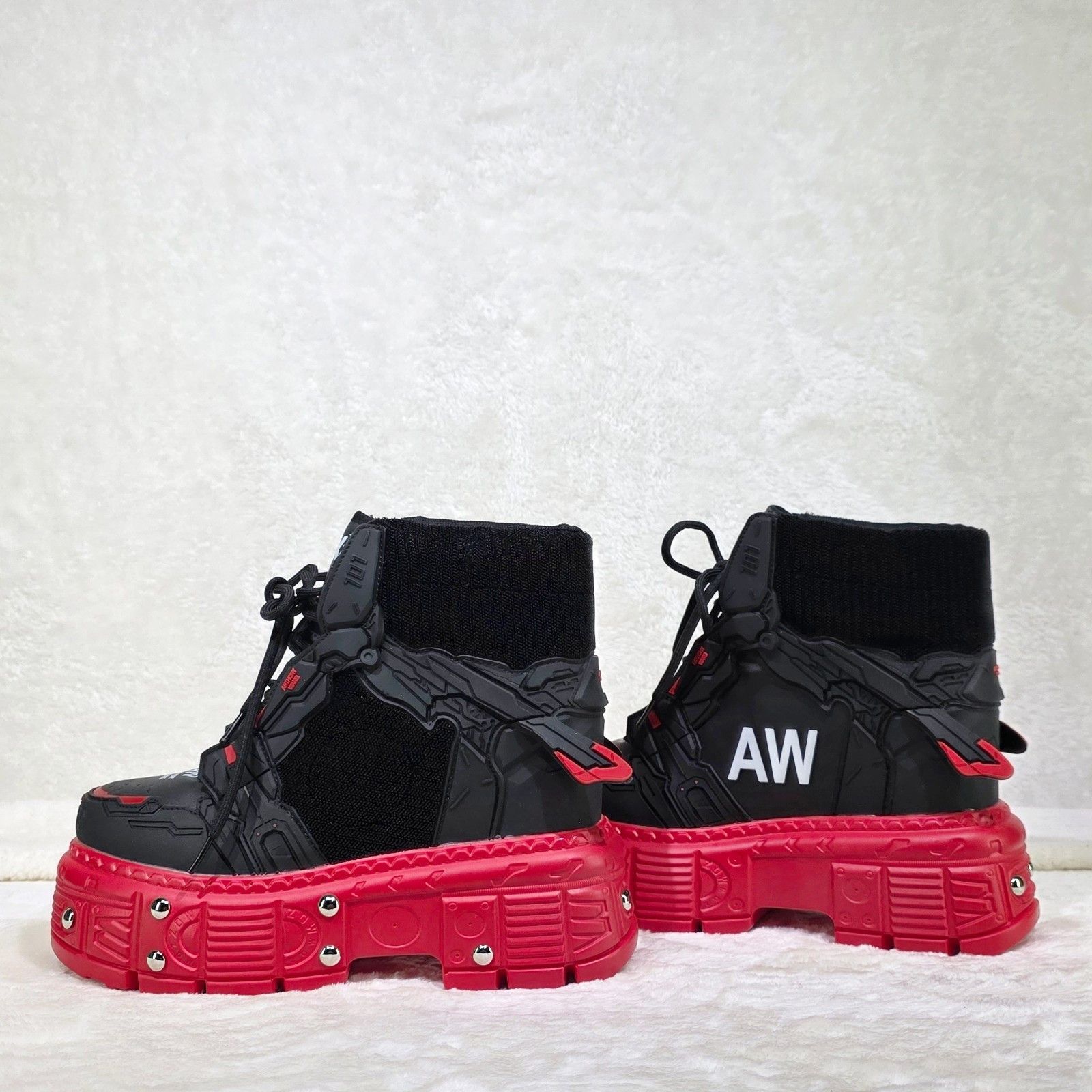 Other Wang M07 Blackened Red Hidden Wedge Women's Combat Mech Mode Size US 10 / IT 40 - 2 Thumbnail