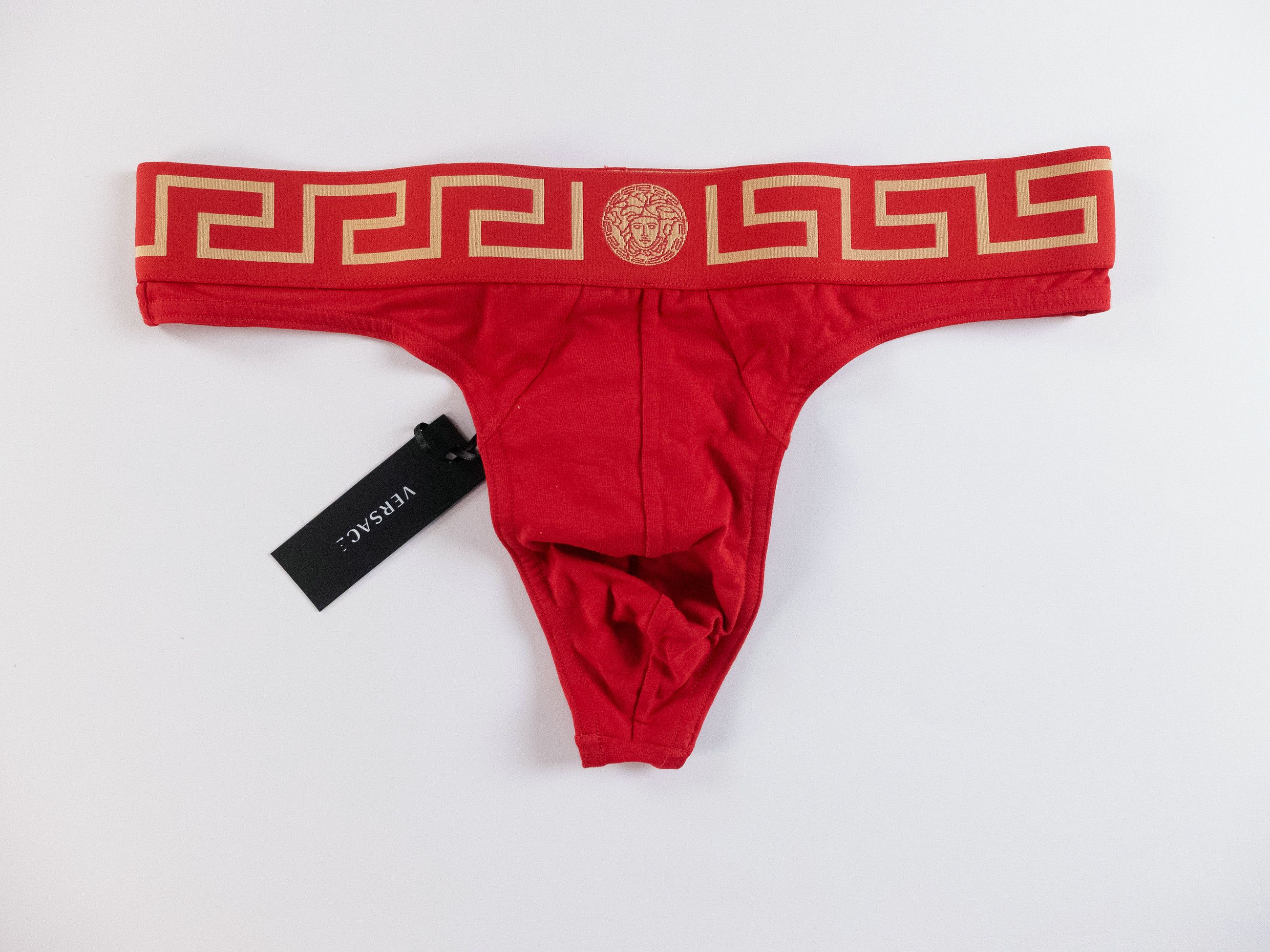 Versace 3 pairs VERSACE red thong w Greca Medusa waistband 6 / Large Size 36 - 3 Thumbnail