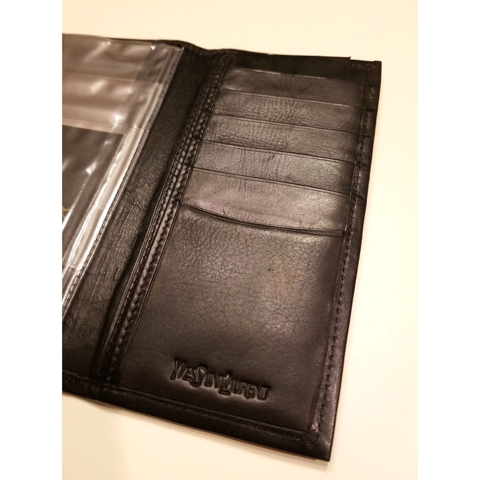 Yves Saint Laurent VINTAGE YSL Pocket Secretary Black Leather Unisex Nwt Size ONE SIZE - 5 Thumbnail