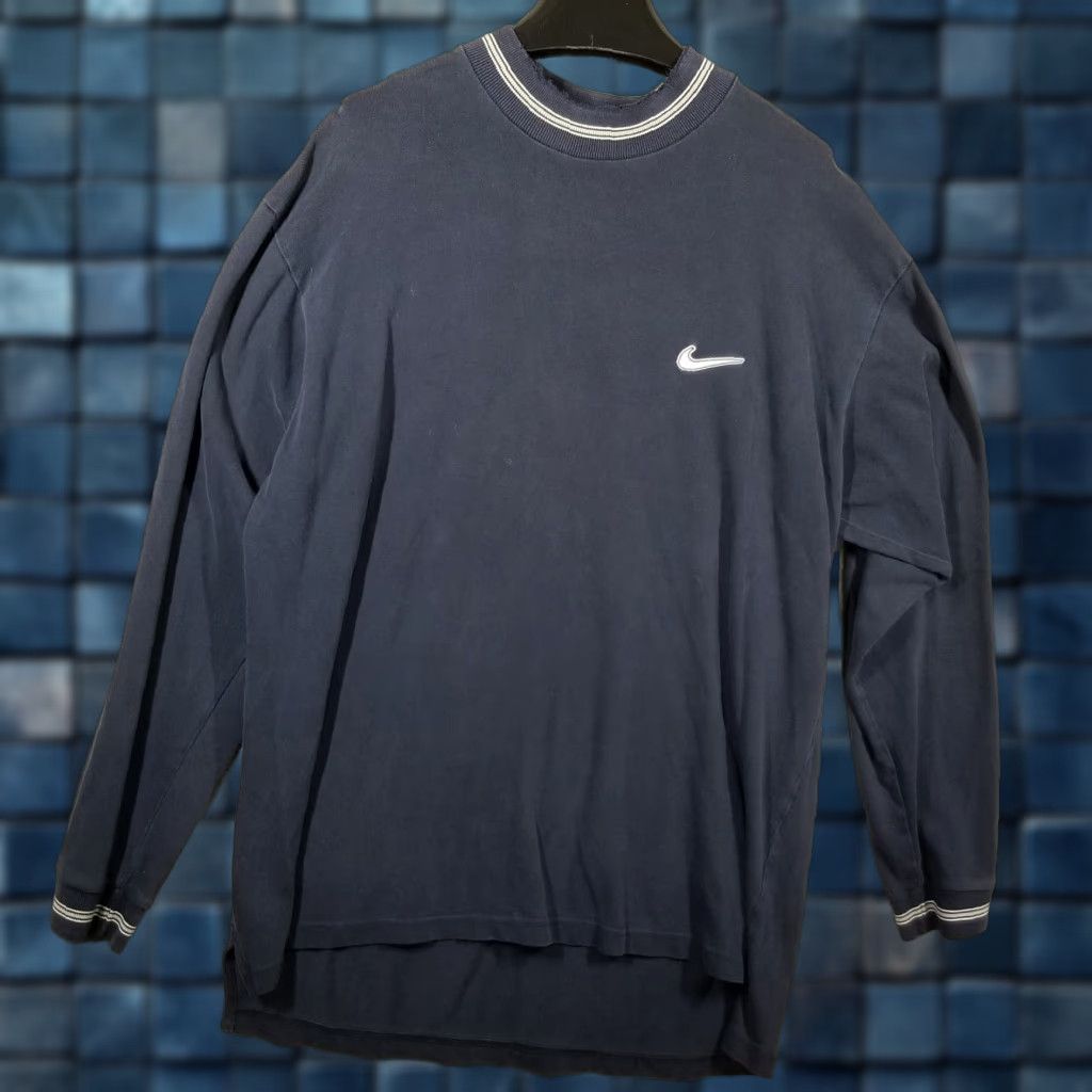 Nike Vintage Nike 90s Men's XL Blue Ringer Crewneck Sweatshirt Embroidered Swoosh Size US XL / EU 56 / 4 - 1 Thumbnail