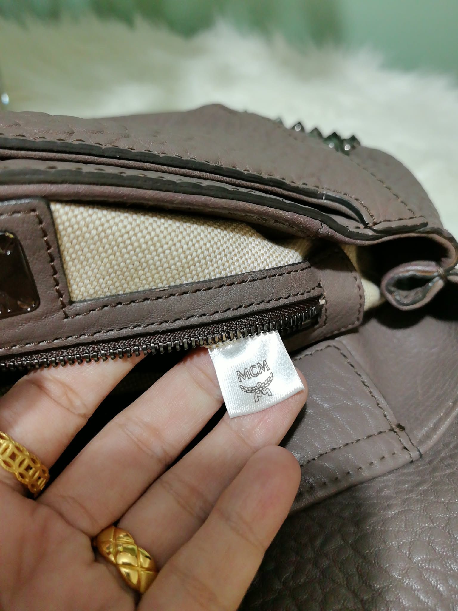 MCM MCM 2way leather flapbag taupe leather Size ONE SIZE - 3 Thumbnail