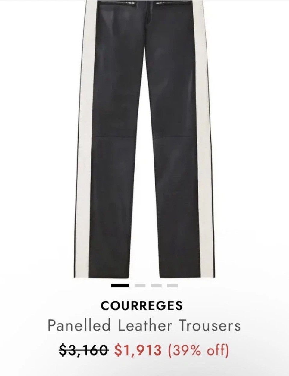 Courreges COURREGES Paneled Leather Trousers Size 36" / US 14 / IT 50 - 4 Thumbnail