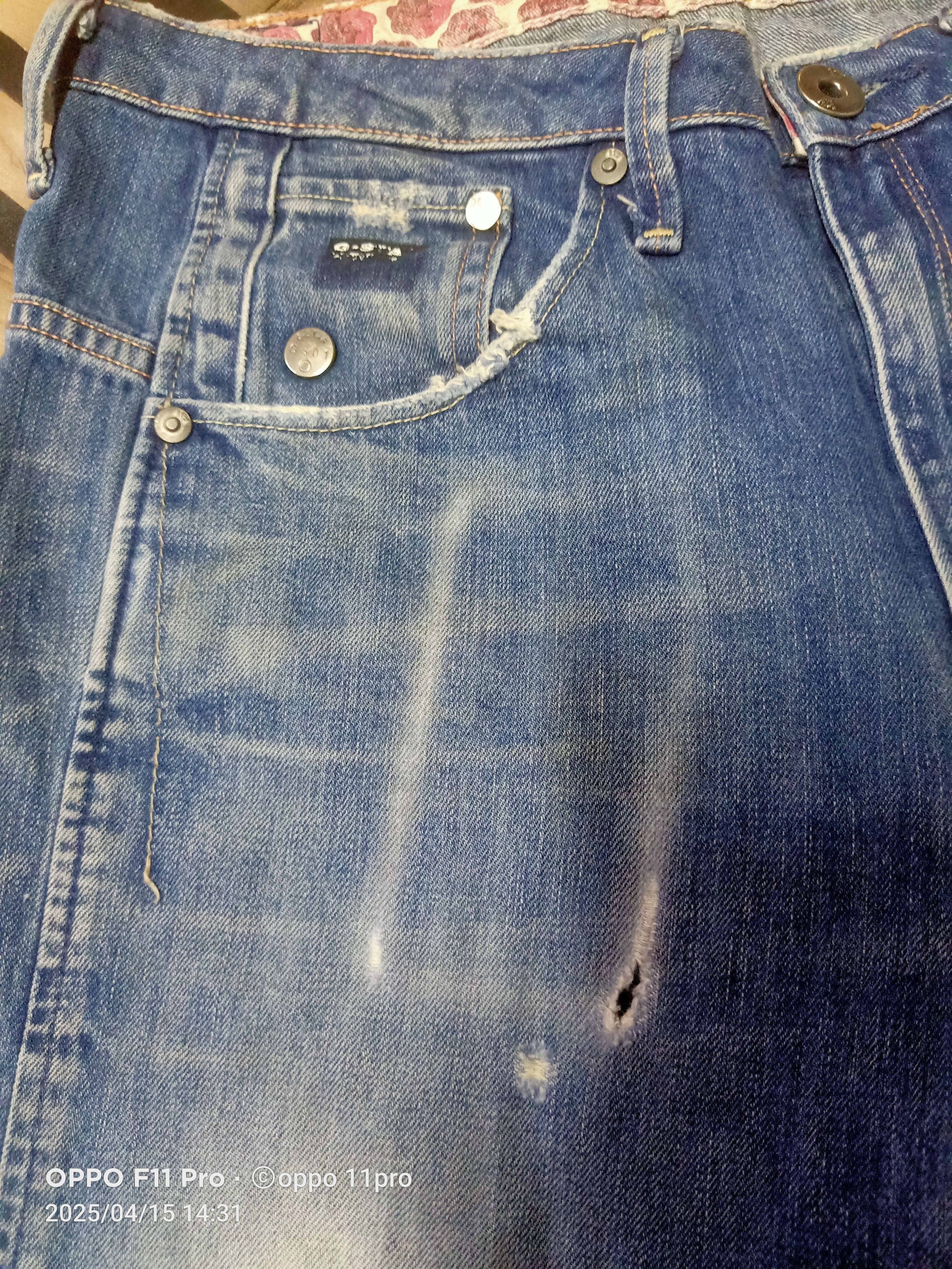 G-Star × Vintage Gstar Slim Fit Straight Curve Denim Distressdenim Size US 31 - 7 Thumbnail
