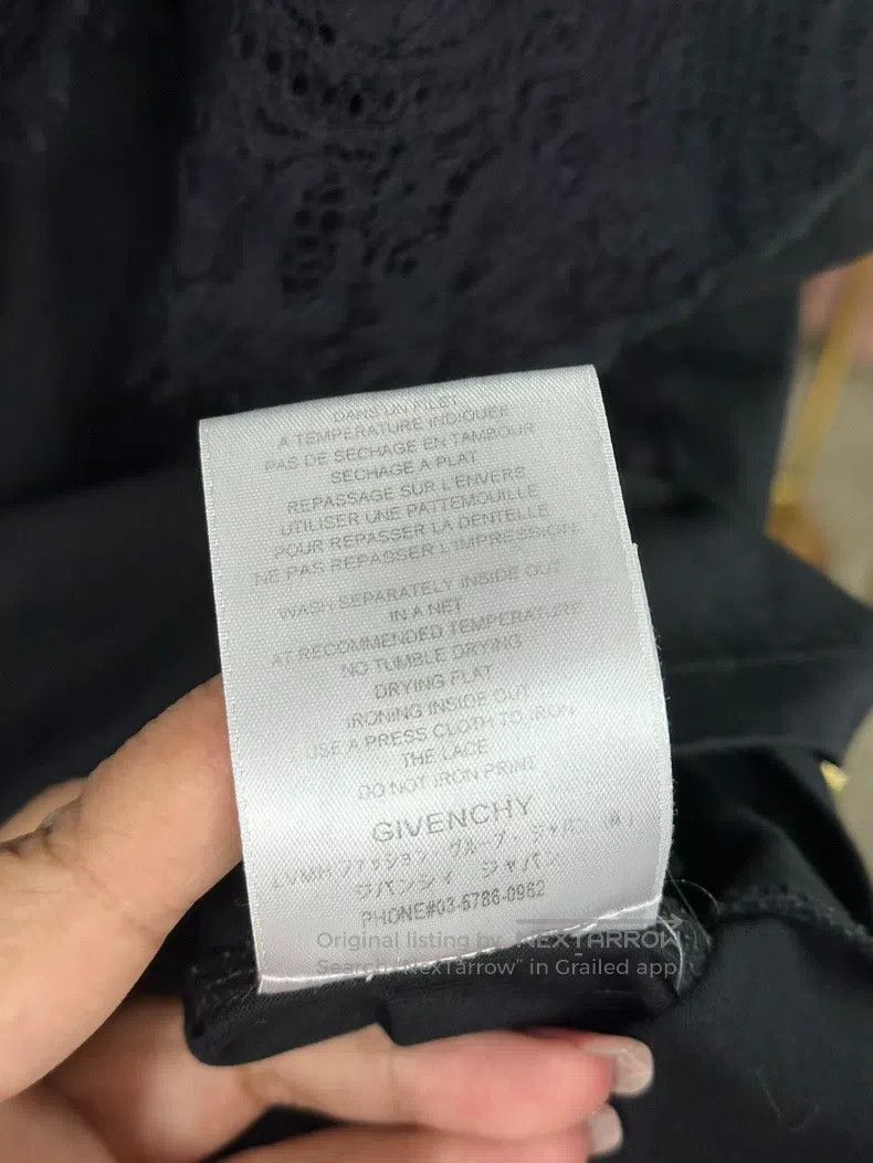 Other Givenchy Black Lace Letter T-Shirt Short Sleeve Top Size US XS / EU 42 / 0 - 6 Thumbnail
