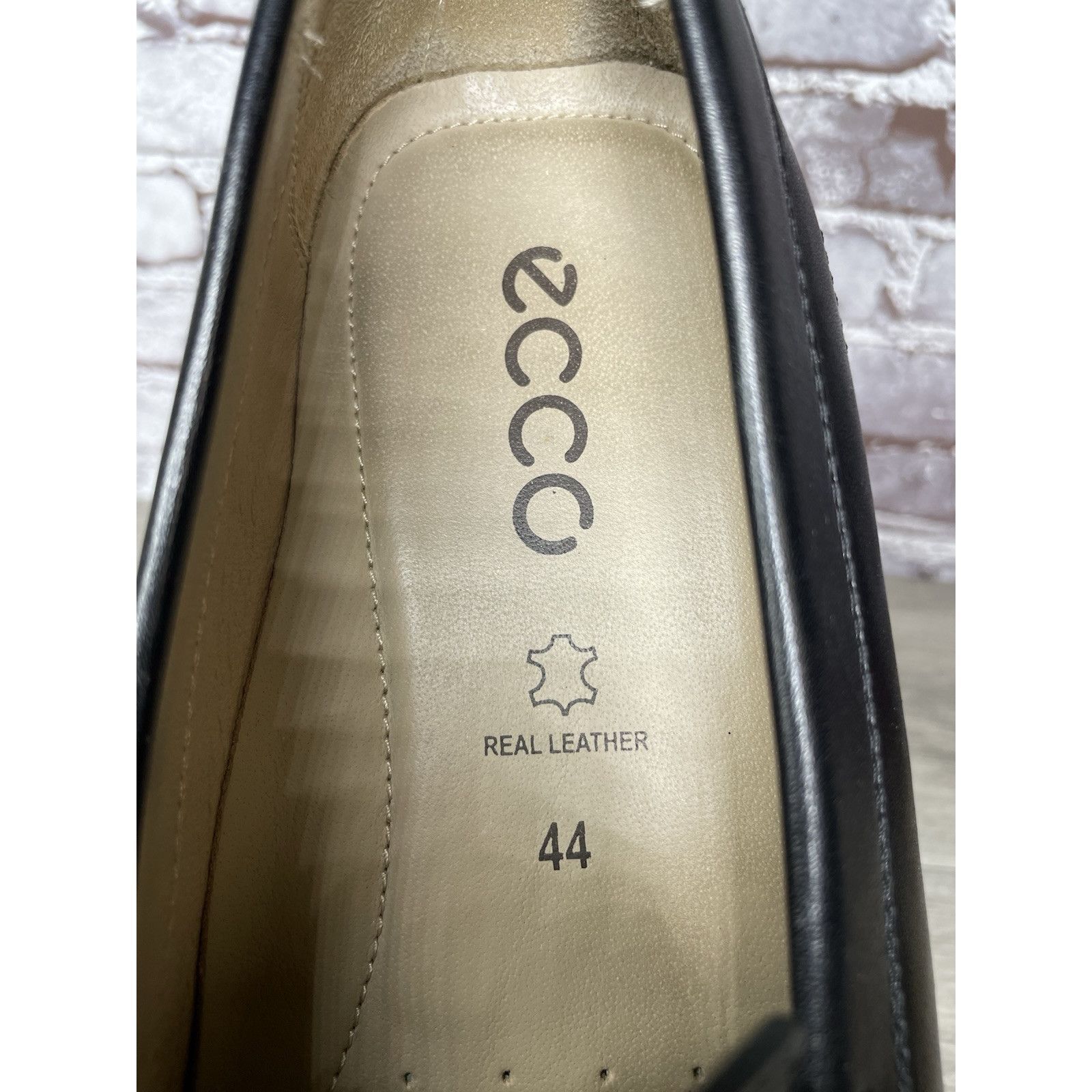 Ecco ECCO Black Leather Driving Loafers Mens Size 44 US 10-10.5 C Size US 11 / EU 44 - 9 Thumbnail